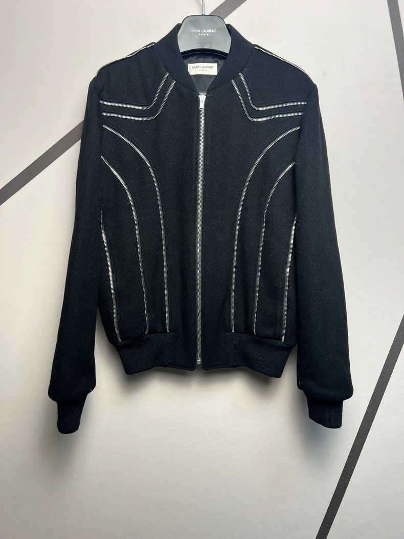 ジャケット SAINT LAURENT full-zip wool jacket Yves Saint Laurent Wool Zip Jacket | Grailed
