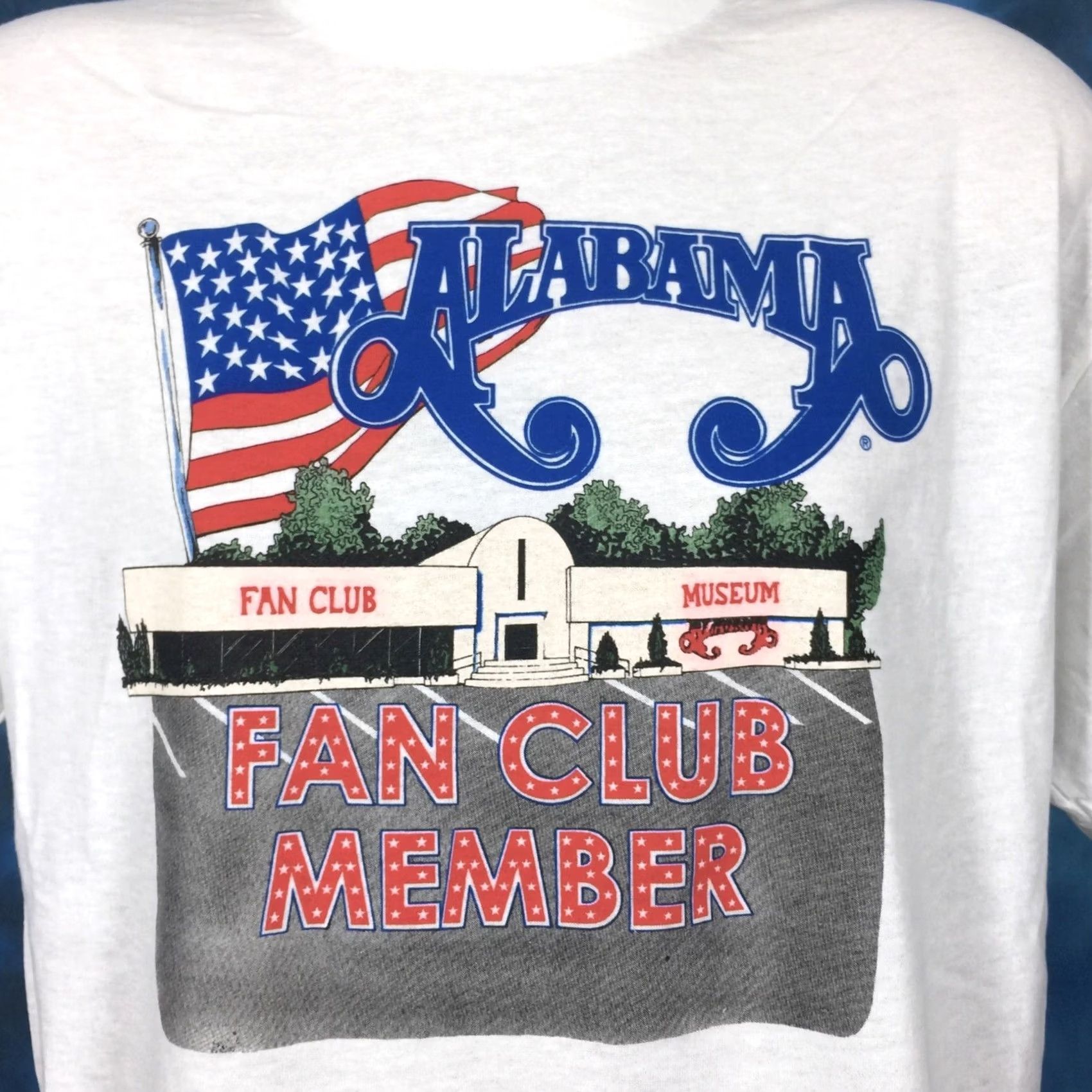 Fanci Club VINTAGE Alabama FAN CLUB CONCERT T-Shirt L/XL Selec-T Short Sleeve Crew Neck Mens White 80s Band Rock Size US L / EU 52-54 / 3 - 2 Thumbnail