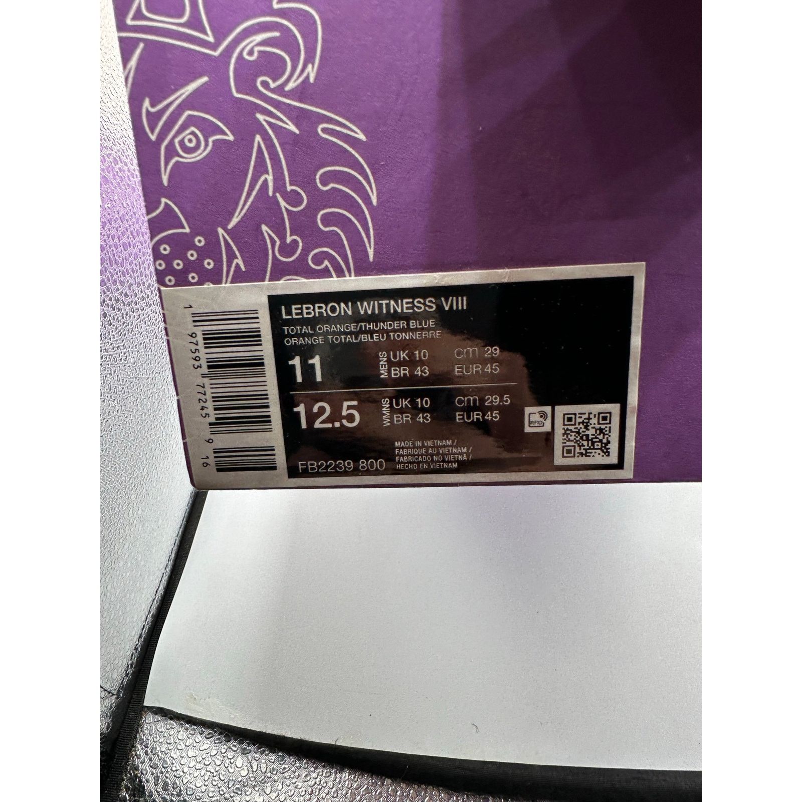 Nike Nike LeBron Witness 8 “Total Orange Laser Fuchsia” size 11 Size US 11 / EU 44 - 7 Thumbnail