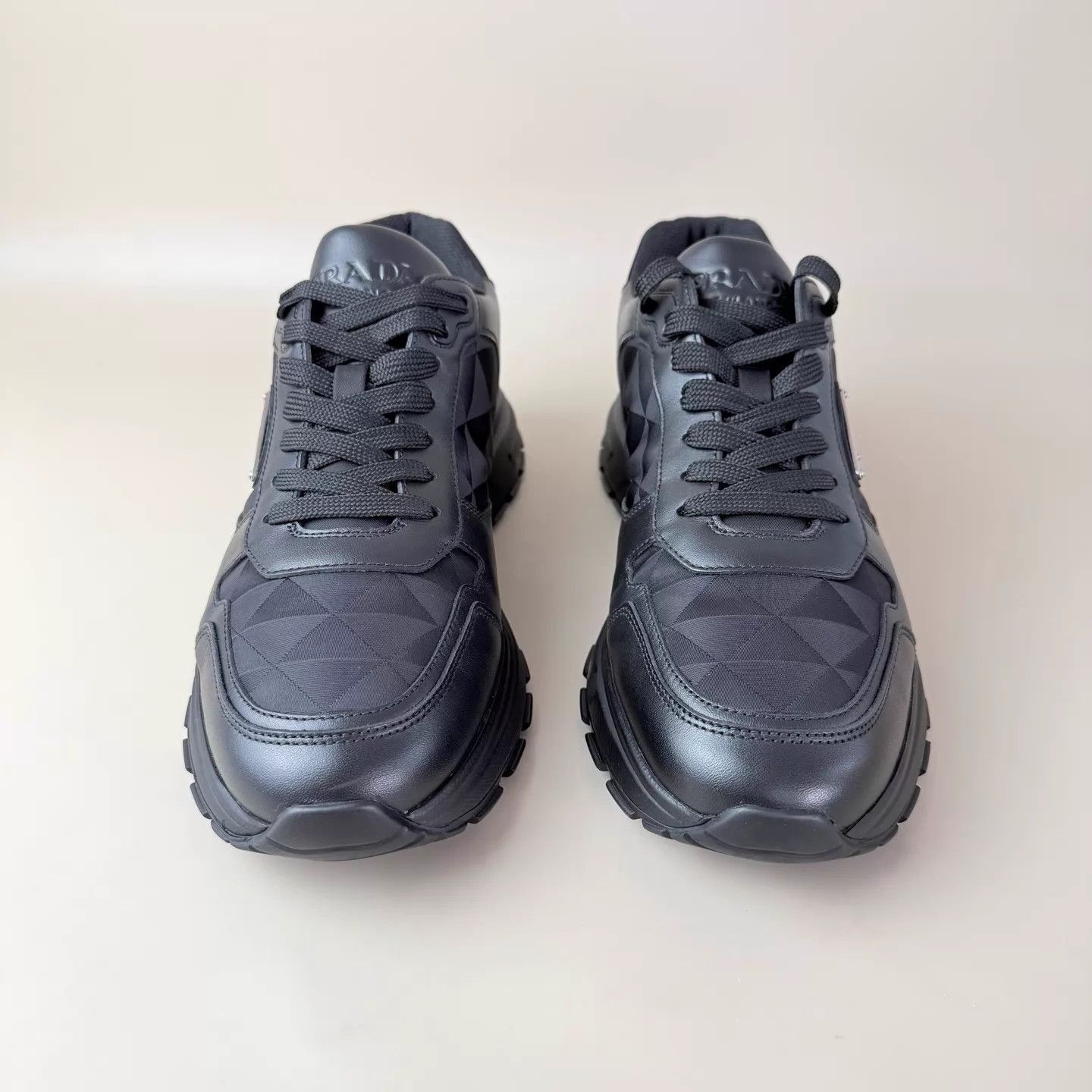 Prada Prada Black Triangle Logo Sneakers EU 41 Mint Size US 8 / EU 41 - 2 Thumbnail