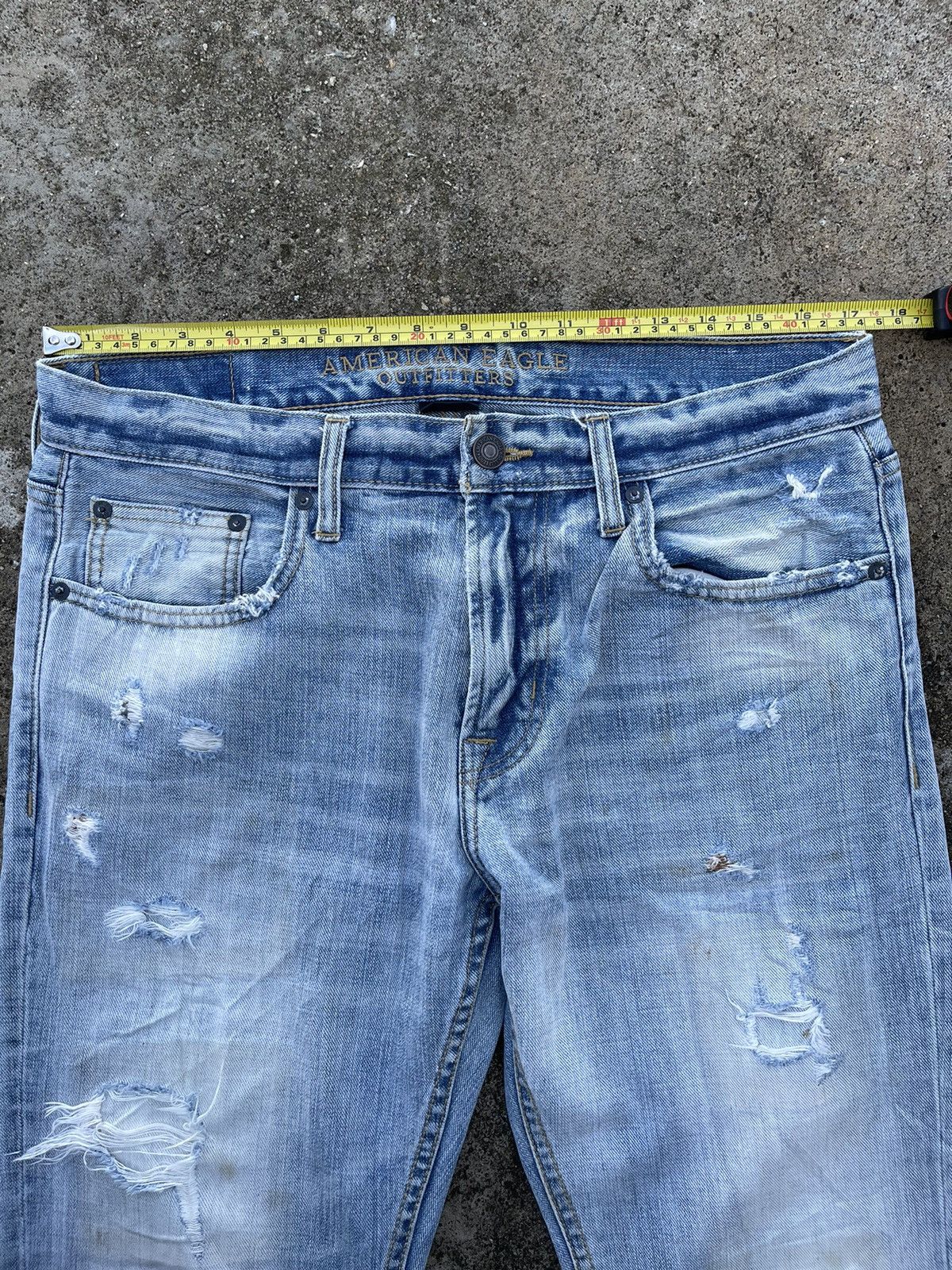 Japanese Brand 🔥 American Eagle Outfit Distressed Denim W34🔥 Size US 34 / EU 50 - 4 Thumbnail