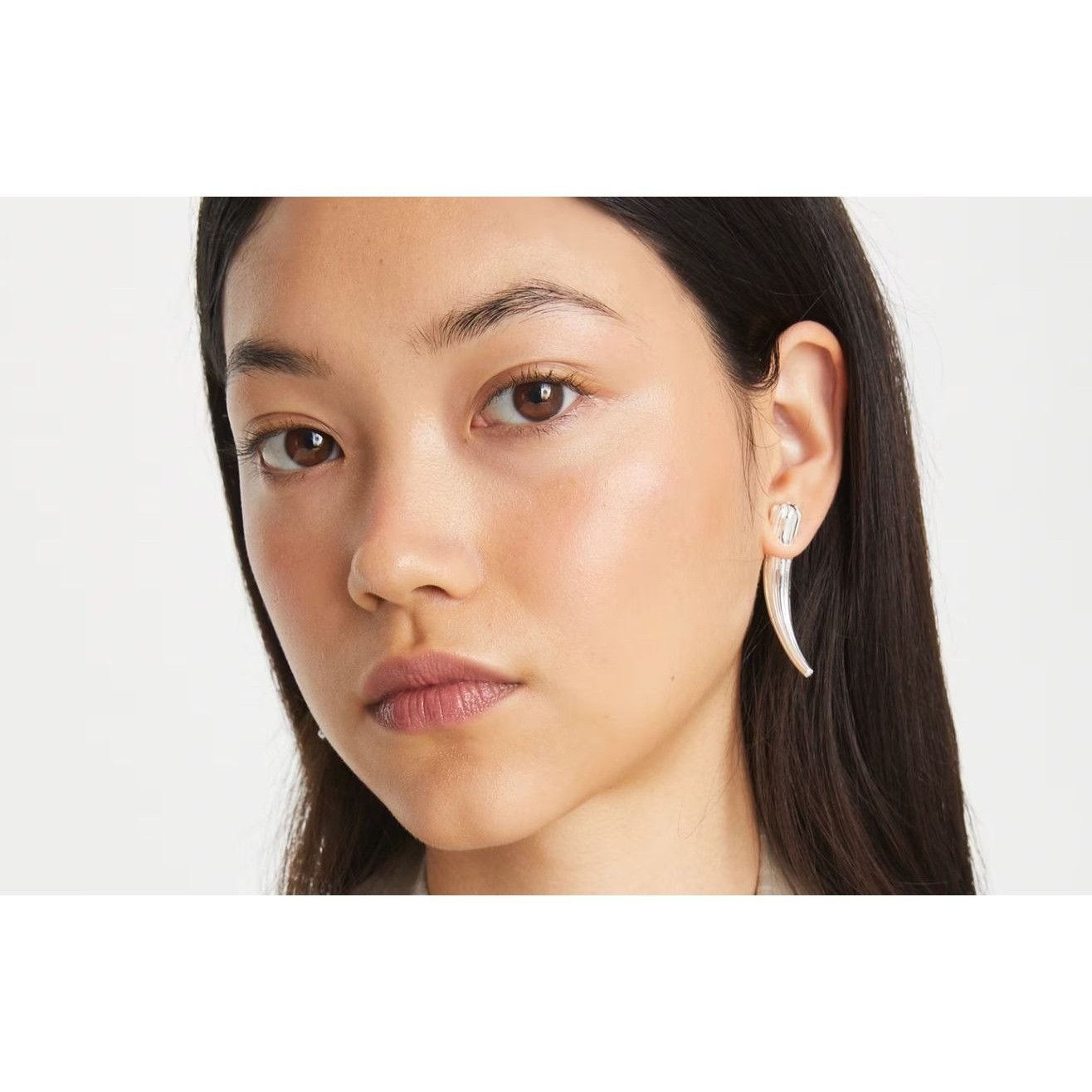 Tory Burch Tory Burch Silver Logo Spike Front-Back Earring Size ONE SIZE - 2 Thumbnail