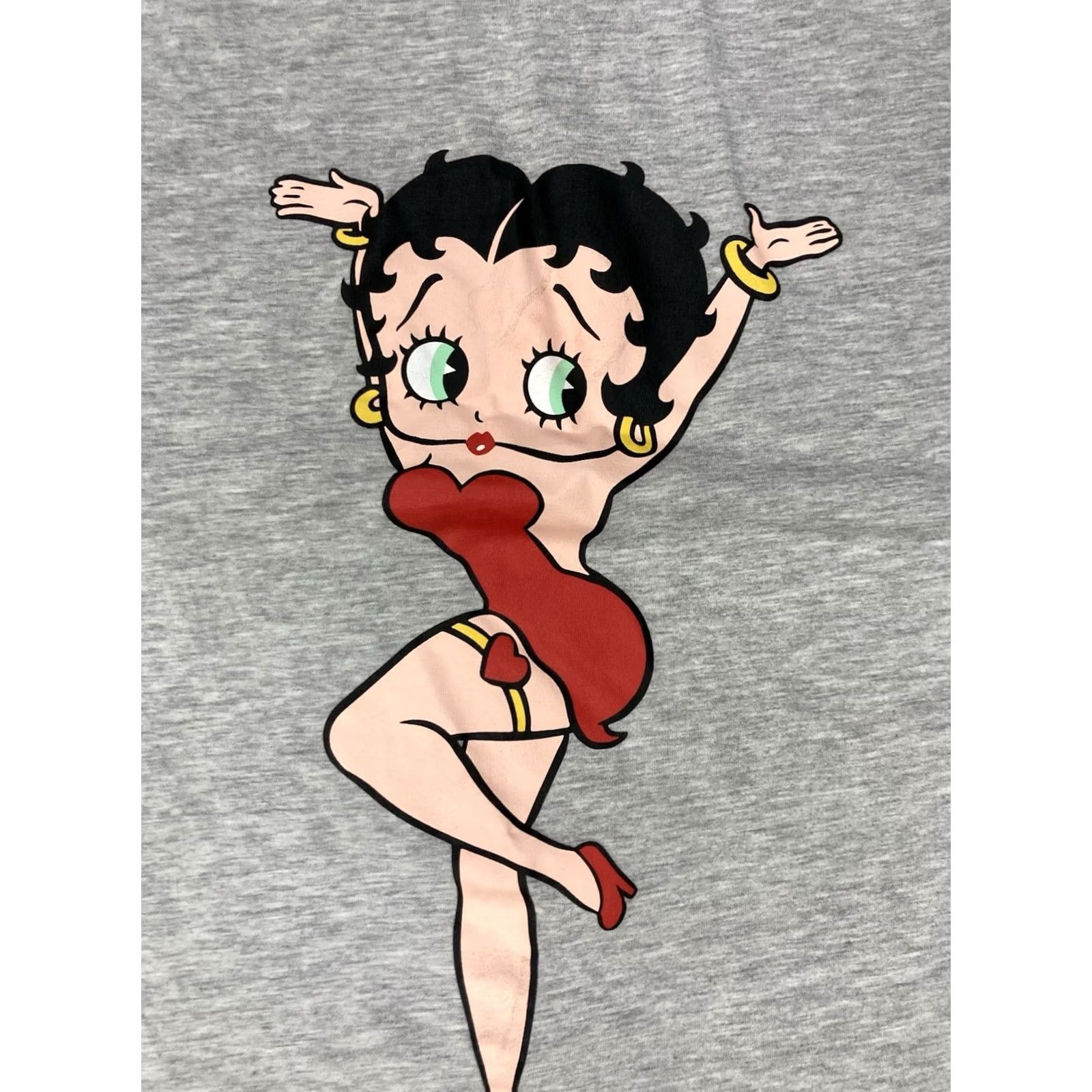 Vintage Betty Boop T-shirt Women Medium Gray Short Sleeve Crew Neck Pullover Cotton Regular Size M / US 6-8 / IT 42-44 - 2 Thumbnail