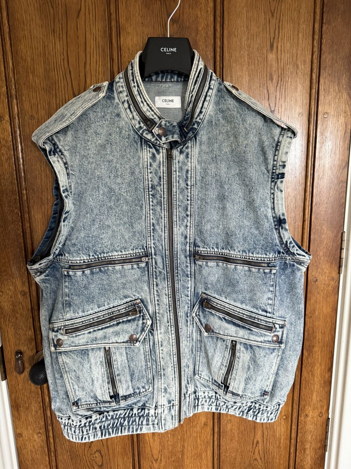 Celine Celine SS22 sequin so happy zip denim jacket vest Hedi rare Size US XL / EU 56 / 4 - 25 Thumbnail