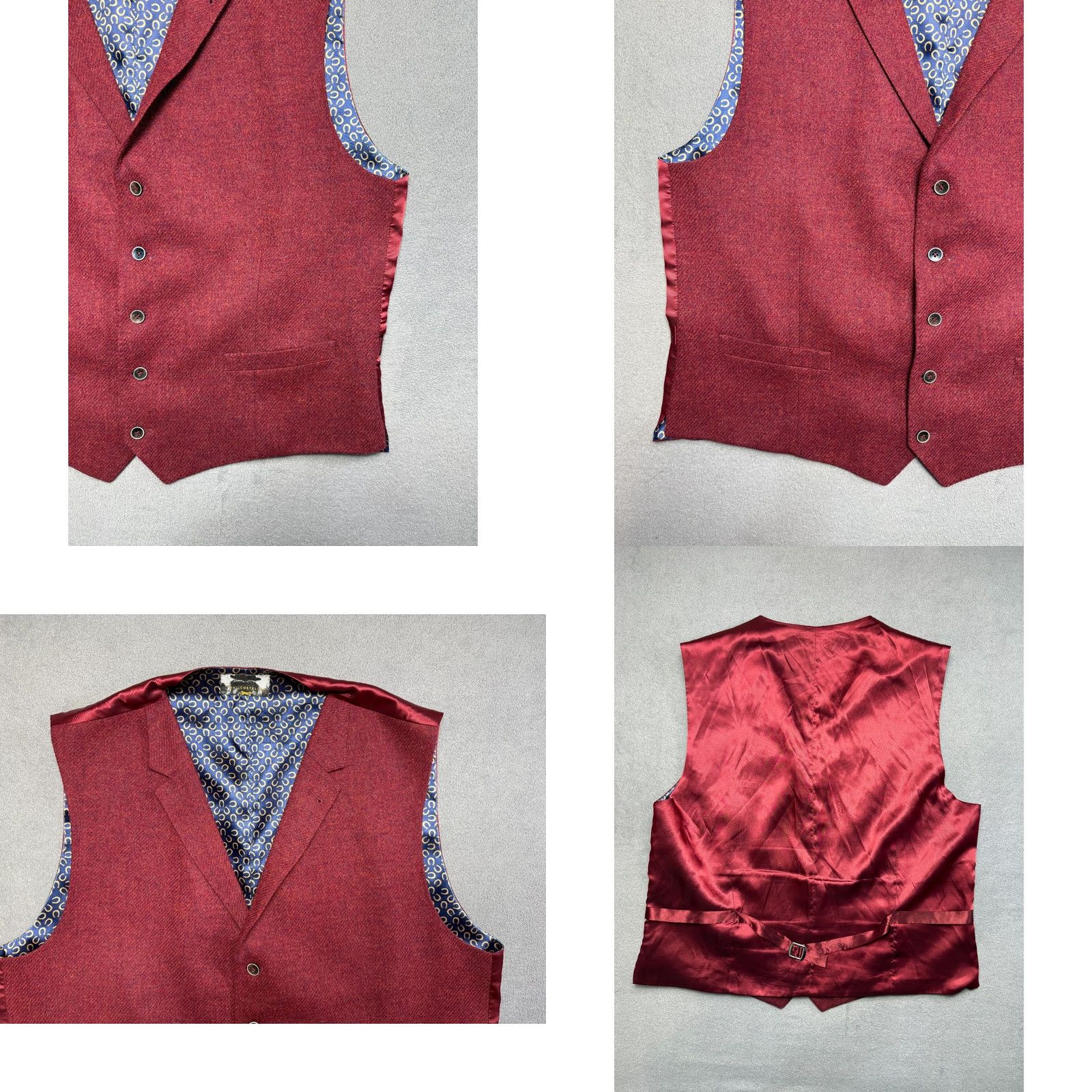 Vintage Paul Costelloe Wool Vest Waistcoat Mens 46 Red Horseshoe 3 Piece Suit Vest Wool Vest Mens Red 46 US Feat: Dry Clean Only Size US S / EU 44-46 / 1 - 8 Thumbnail