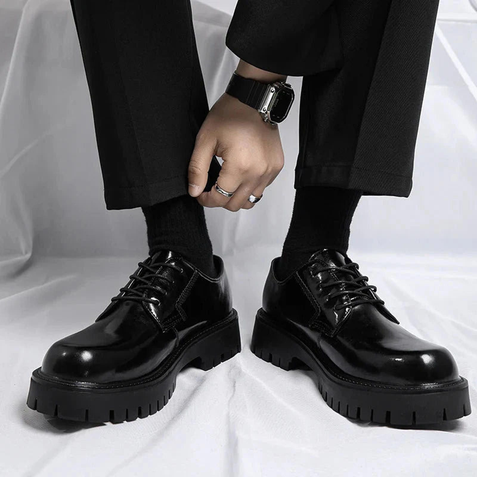 Leather Faux Leather Mapo Lace Up Chunky Shoes Size US 7 / EU 40 - 6 Thumbnail