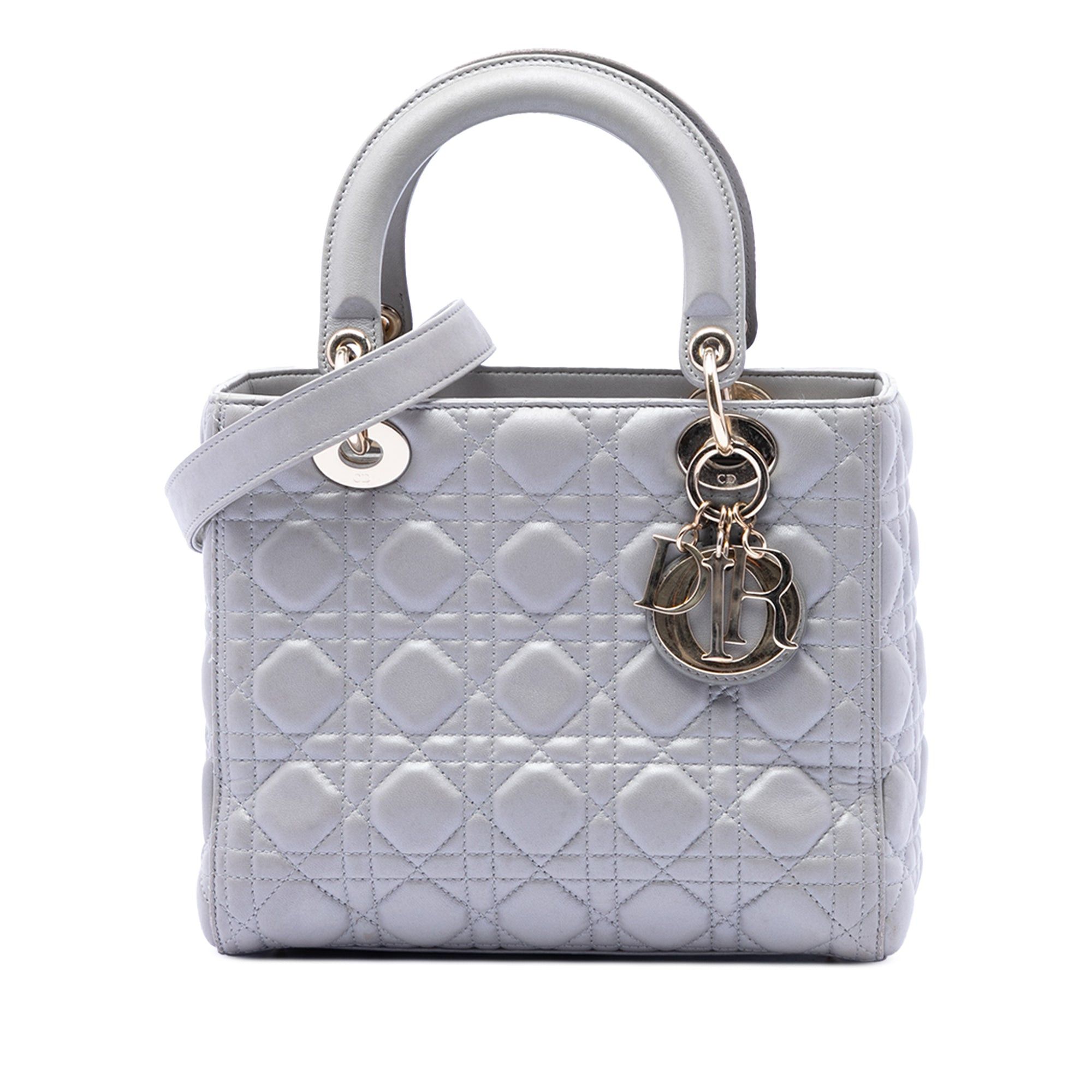 Dior Medium Pearlescent Lambskin Cannage Lady Dior Size ONE SIZE - 1 Thumbnail