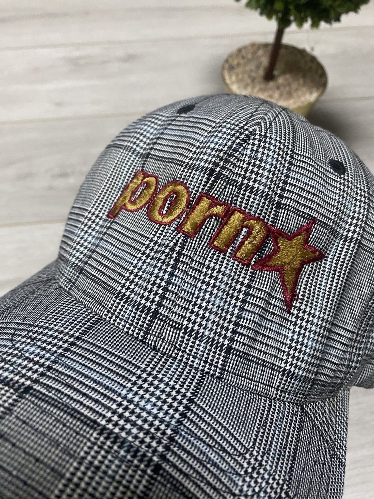 Vintage Pornstar flex fit big logo check mesh cap hat Size ONE SIZE - 2 Thumbnail