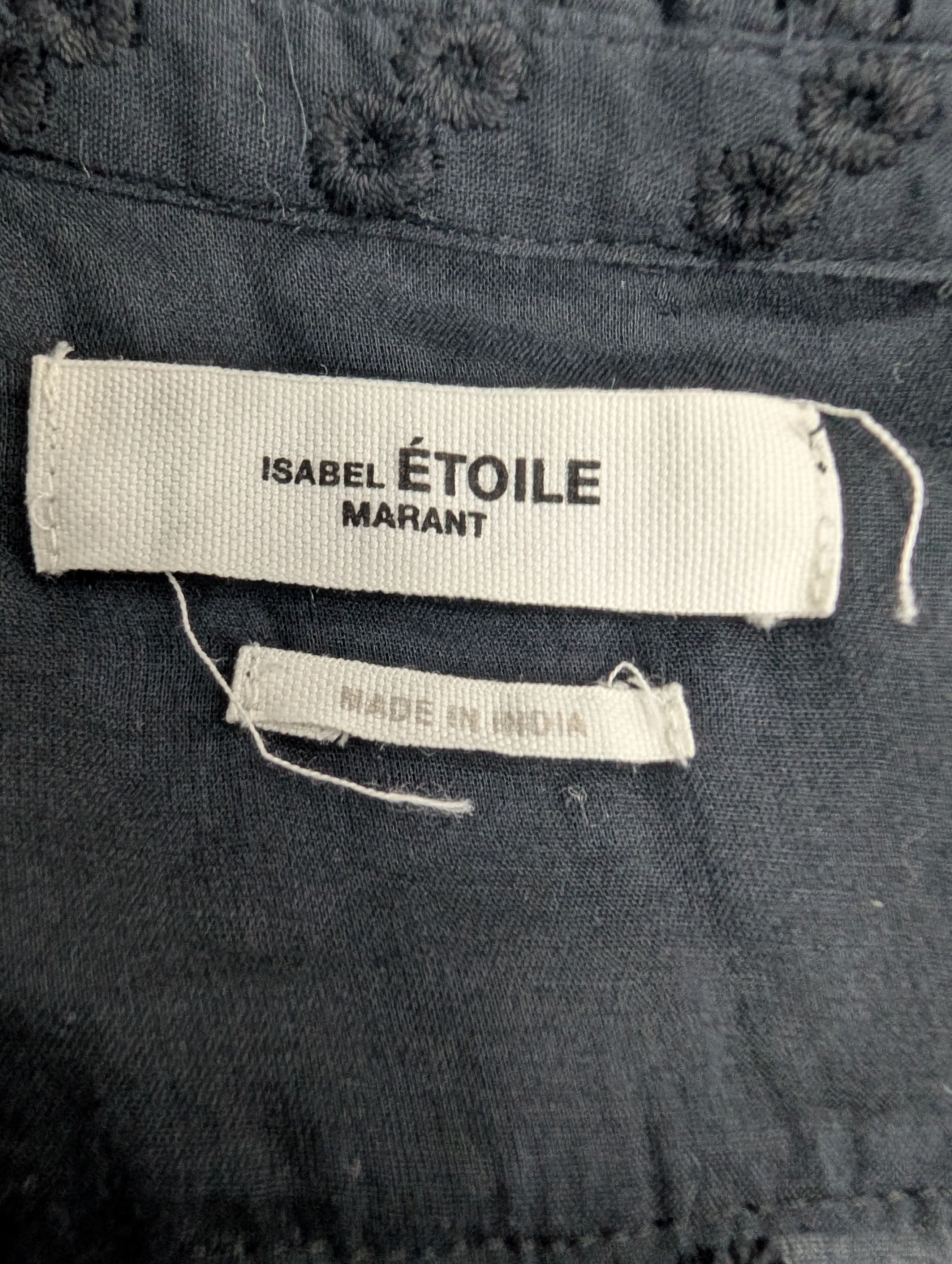 Isabel Marant Etoile Black Cotton Blouse Size XS / US 0-2 / IT 36-38 - 5 Thumbnail