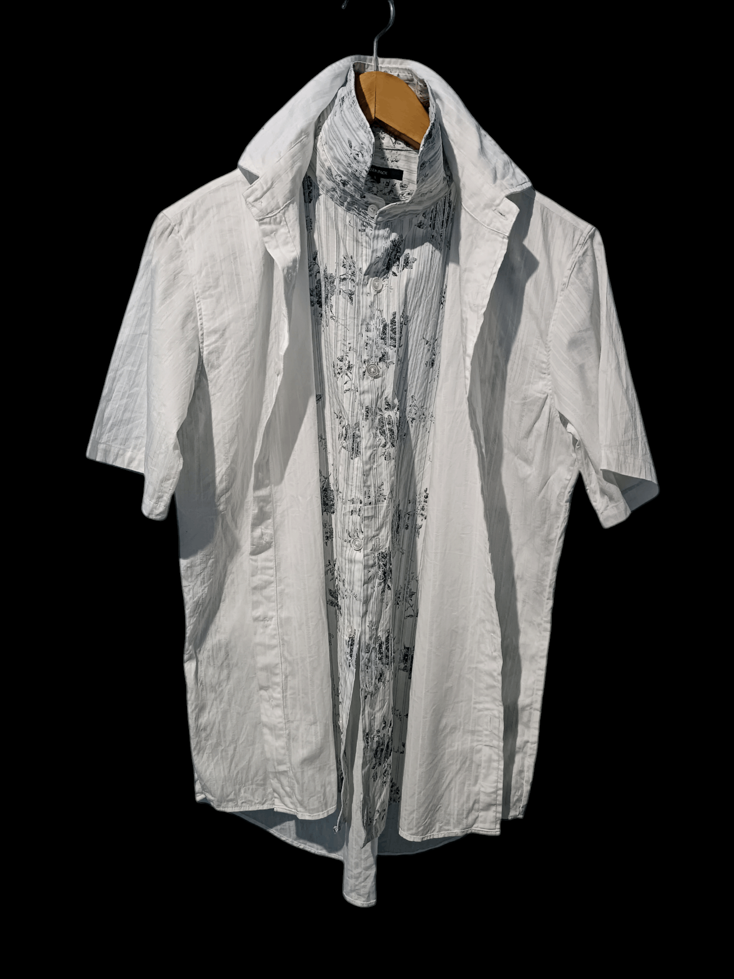 Japanese Brand White Flora Print Double Layer Shirt Size US M / EU 48-50 / 2 - 3 Thumbnail