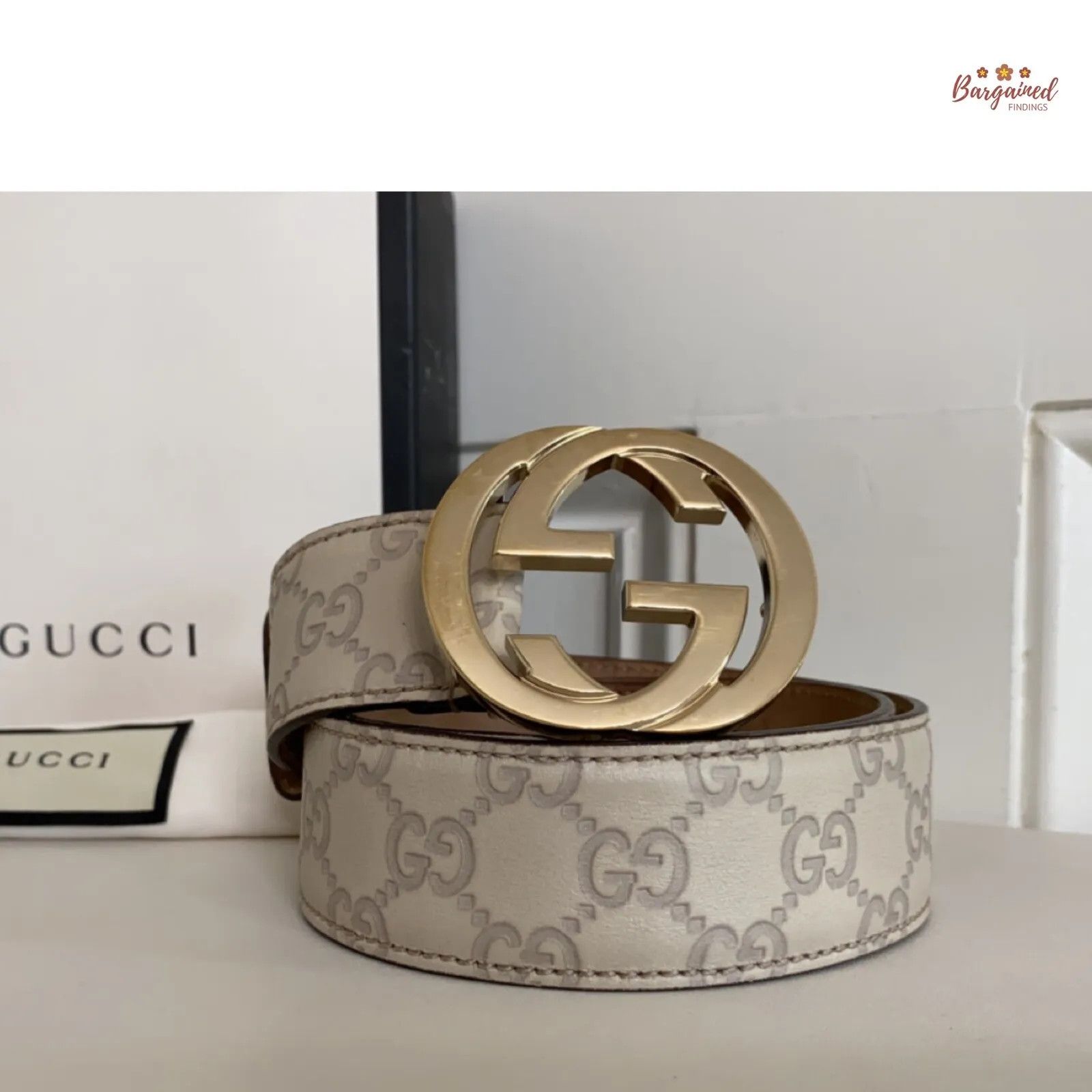 Gucci Gucci Guccissima Leather Gold Interlocking G Buckle Belt Size 30 - 1 Thumbnail