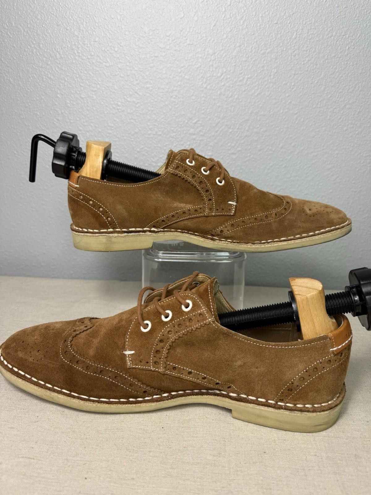 Designer TED BAKER Sz10 Suede Oxford Wingtip Dress Casual Suede Brown Size US 10 / EU 43 - 2 Thumbnail
