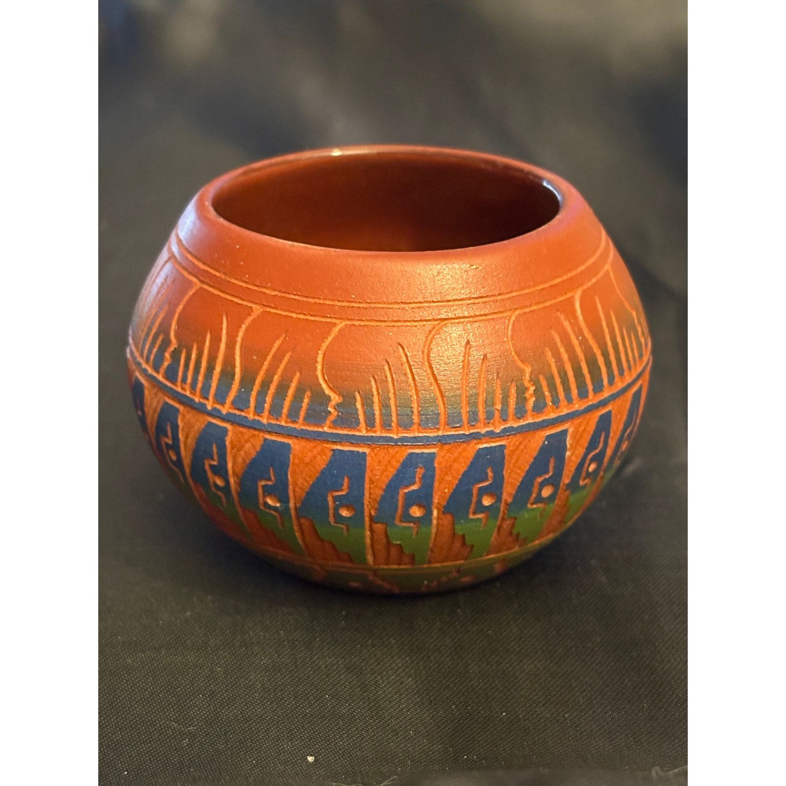 Other Vintage Miniature Handcrafted Navajo Pottery Bowl Signed Size 22" - 1 Thumbnail