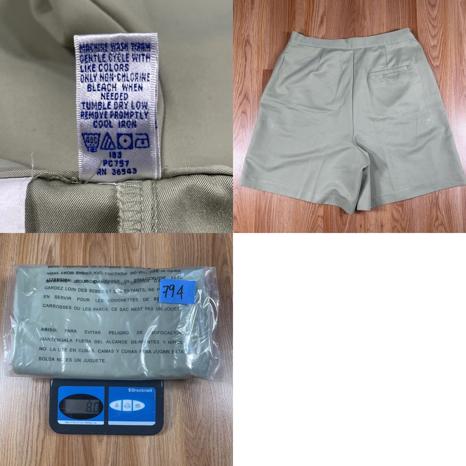 Izod IZOD Shorts Womens Size 12 Beige Flat Front Pockets Khaki Chino Golf Polyester Size 34" / US 12 / IT 48 - 8 Thumbnail