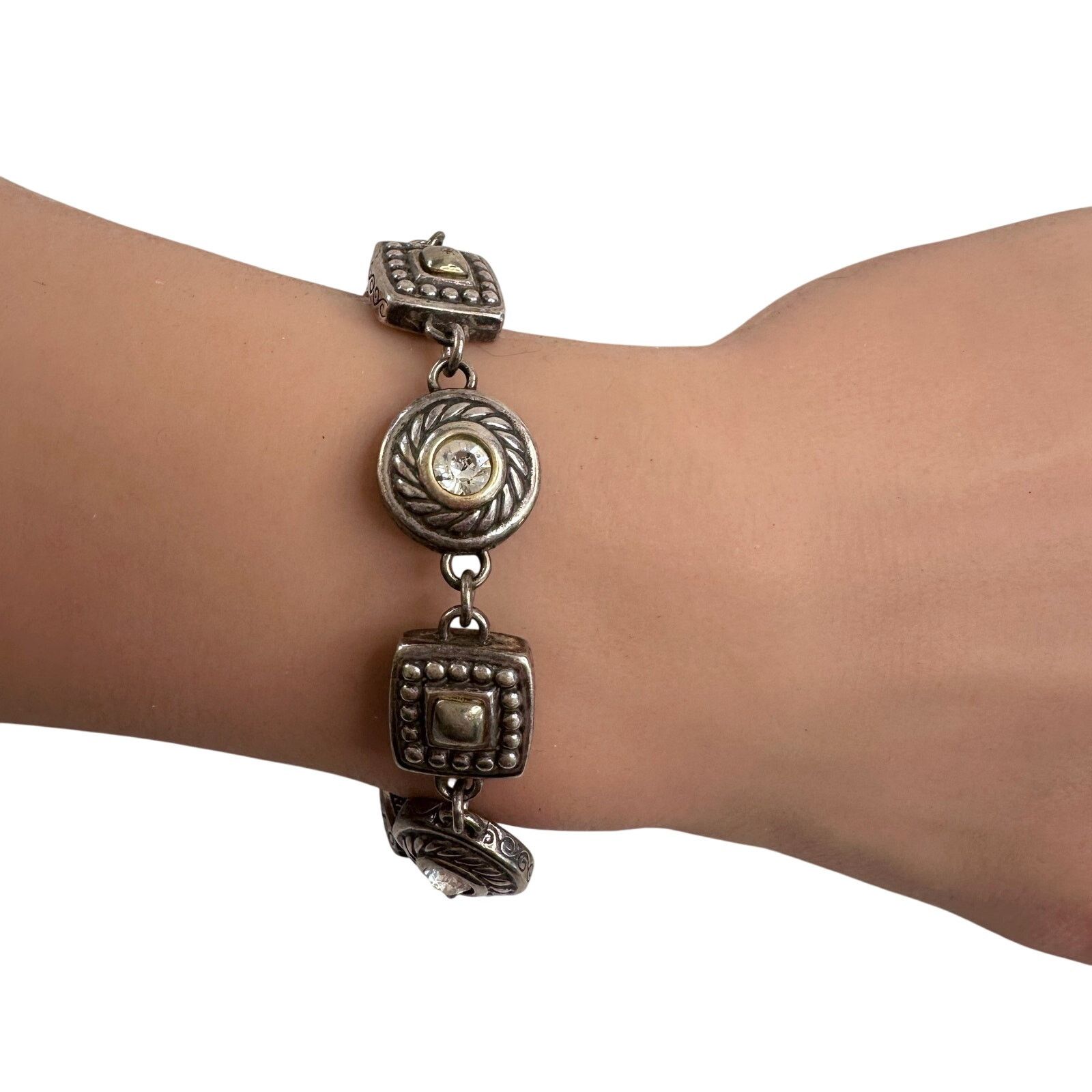 Brighton Brighton Heiress Crystal Link Bracelet, Hearts on Back Side Size ONE SIZE - 3 Thumbnail