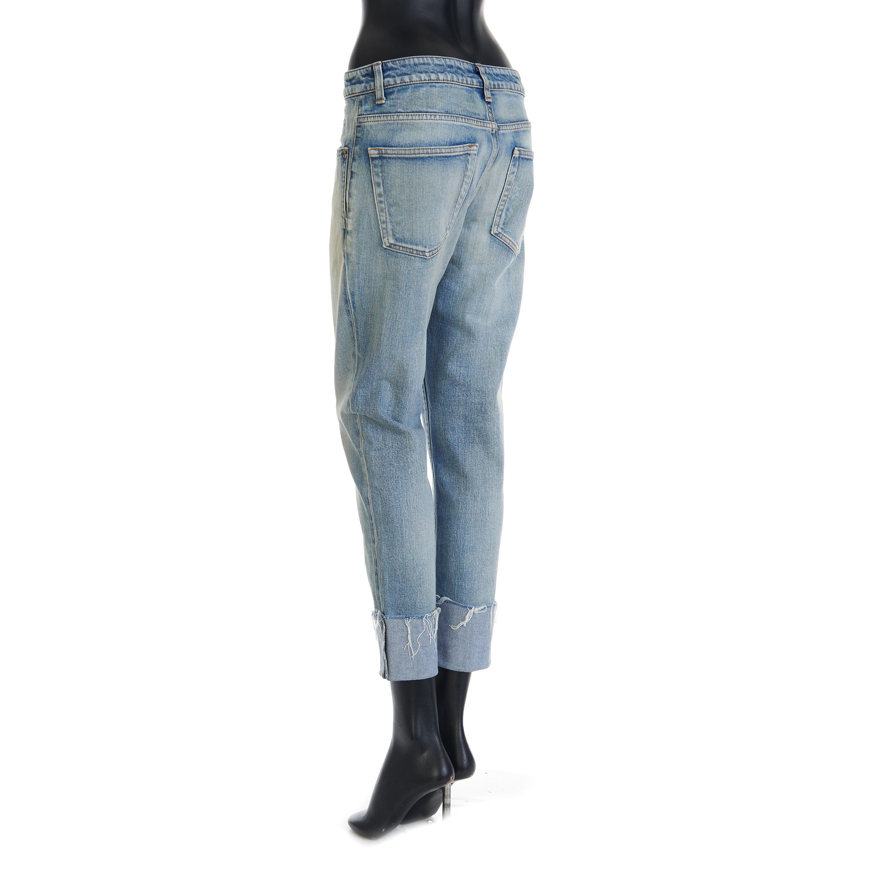 Saint Laurent Paris Skinny Mid-Waist Jeans In Santa Monica Blue Denim Size 29" - 4 Thumbnail