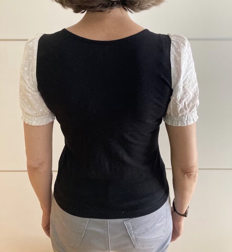 Designer MarJo Womens Black White Dirndl Trachten Folk Corset Blouse Size S / US 4 / IT 40 - 7 Thumbnail