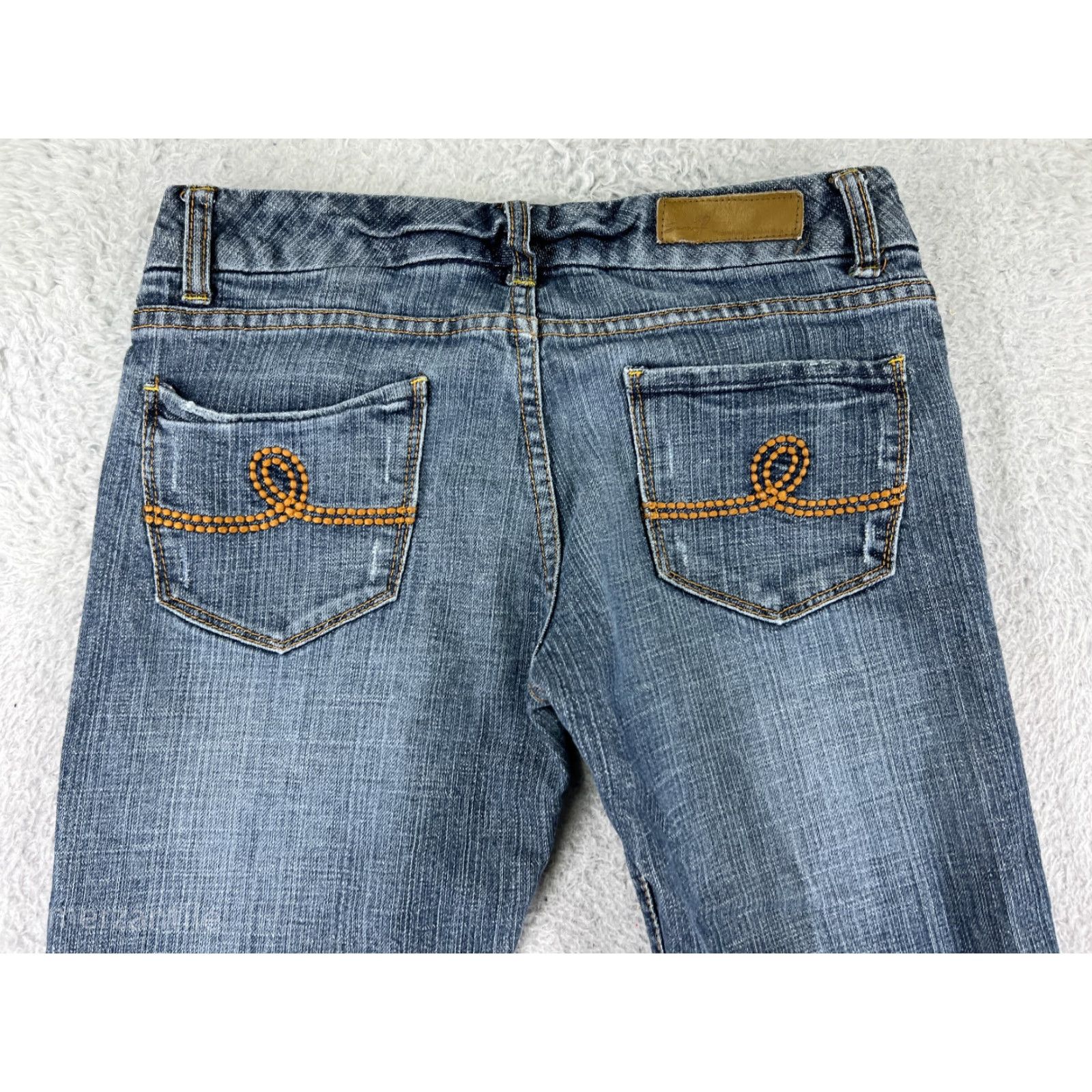 Vintage Seven7 Blue Denim Jeans Women 28 Boot Cut Low Rise Embroidered 5-Pocket 28in Inseam Stretch Pants Mens? Size 28" / US 6 / IT 42 - 3 Thumbnail
