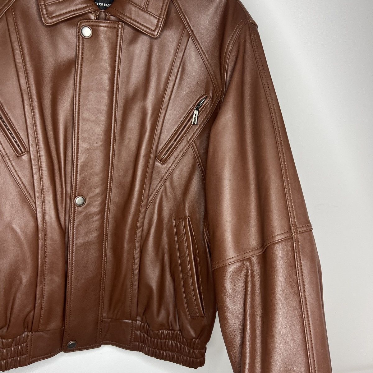 Leather × Vintage Vintage Brown Leather Motor Biker Jacket Trucker Genuine Size US M / EU 48-50 / 2 - 6 Thumbnail