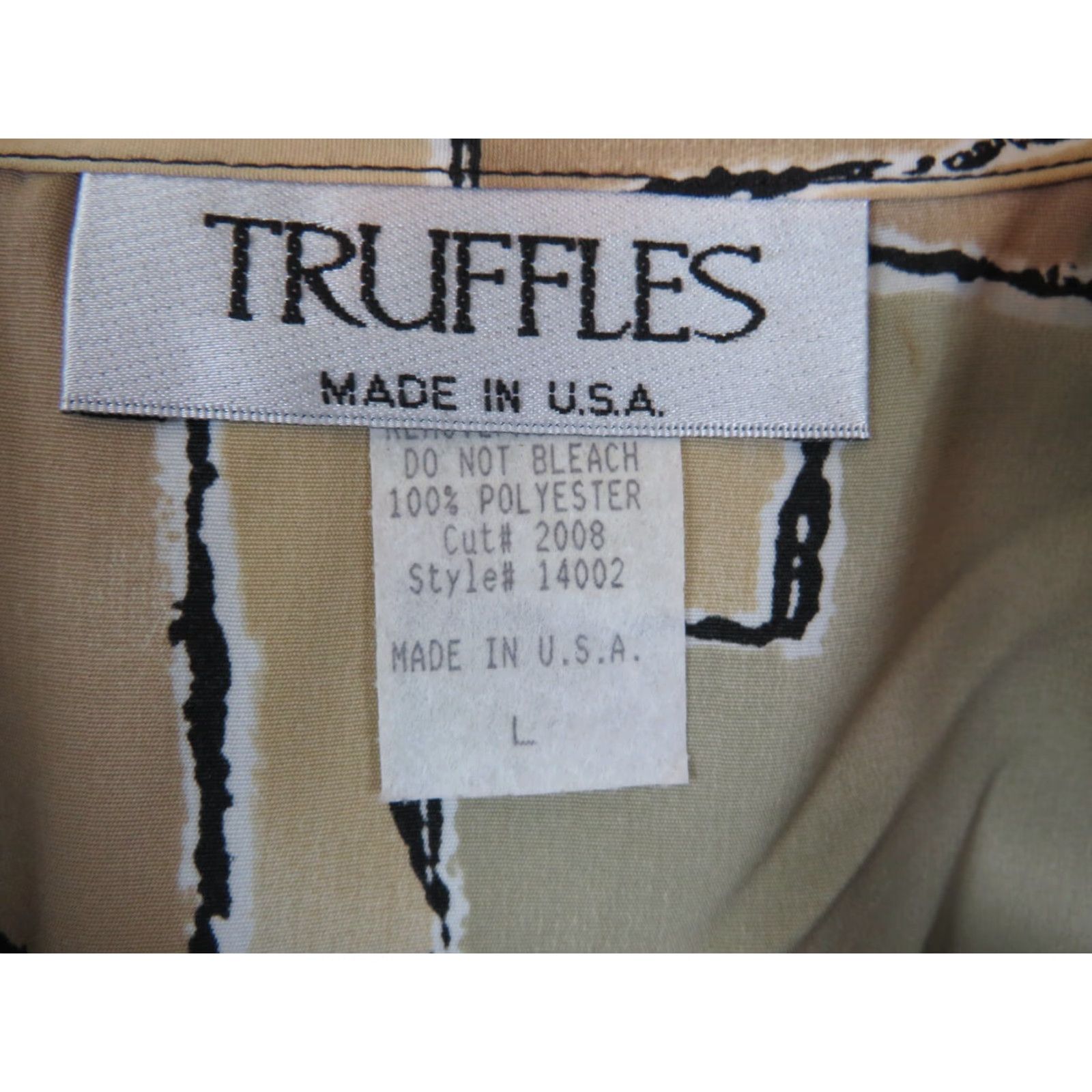 Sears VINTAGE Truffles Shirt 1980s NOS brown abstract print Sears L Adult Mens Size L / US 10 / IT 46 - 3 Thumbnail