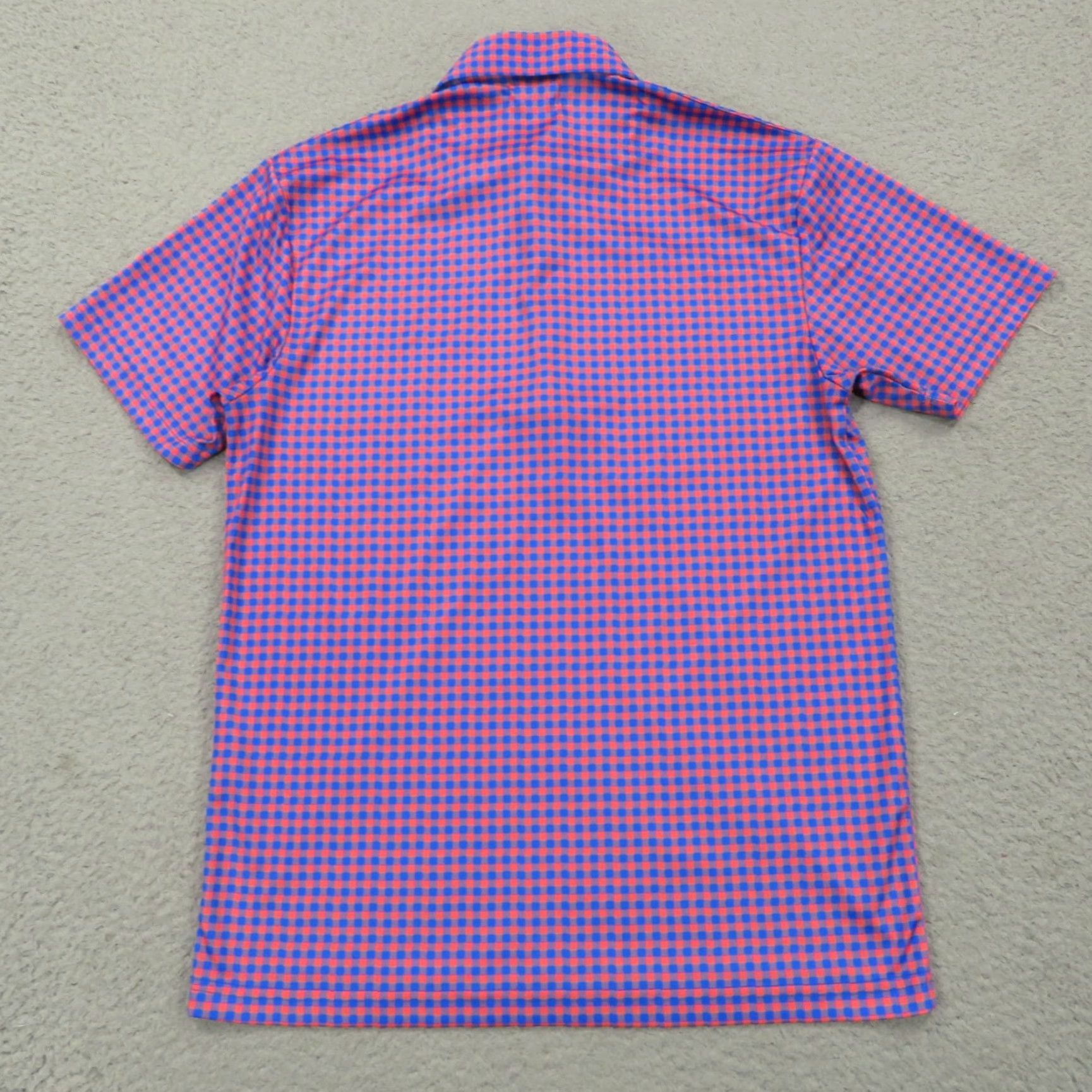 CO Collars & Co Polo Shirt Mens Blue Red Short Sleeve Collared Button-Up Gingham Check Dress Office Golf Modern Classic Size US S / EU 44-46 / 1 - 6 Thumbnail