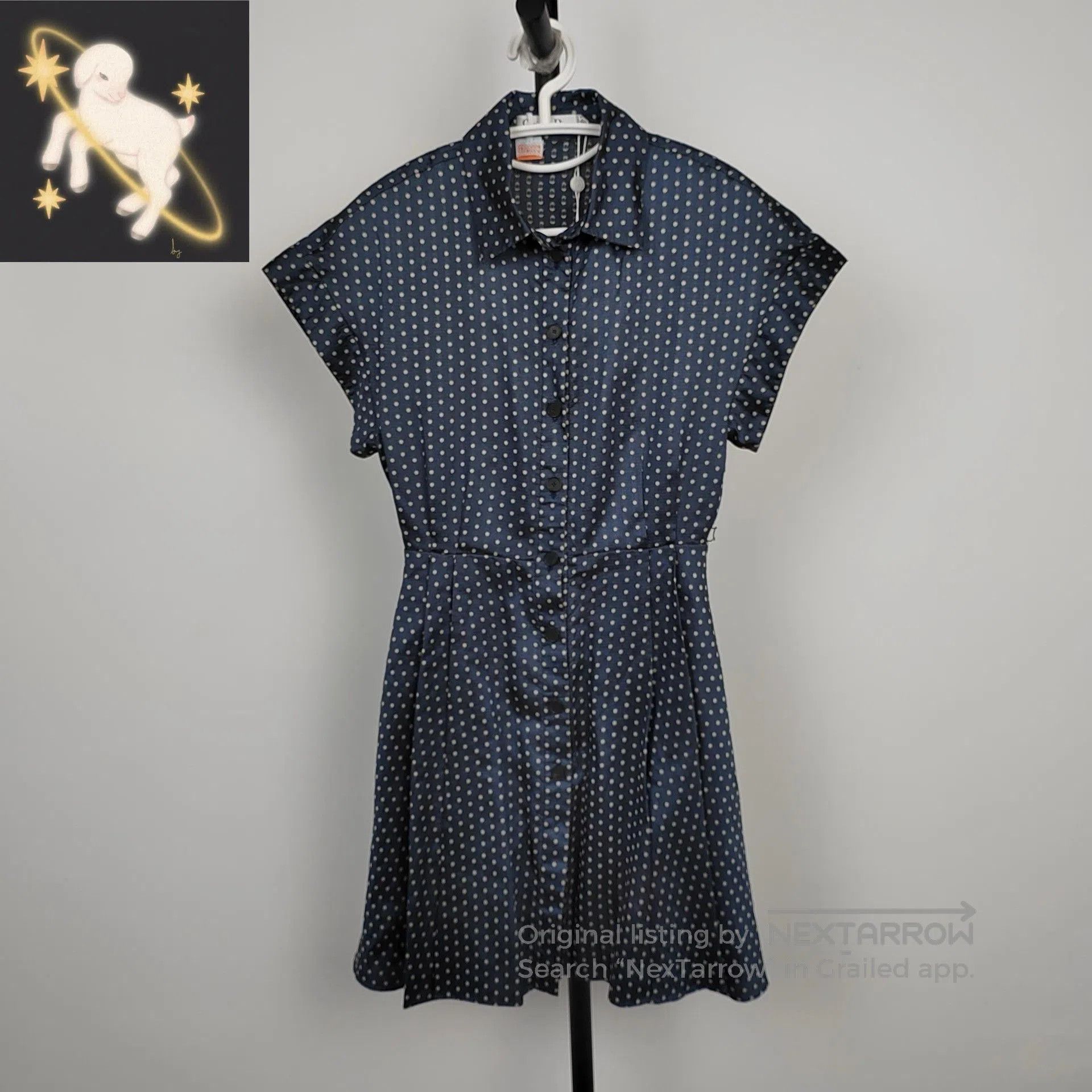 Dior Dior Dark Blue Polka Dot Silk Dress. Size XS / US 0-2 / IT 36-38 - 1 Thumbnail
