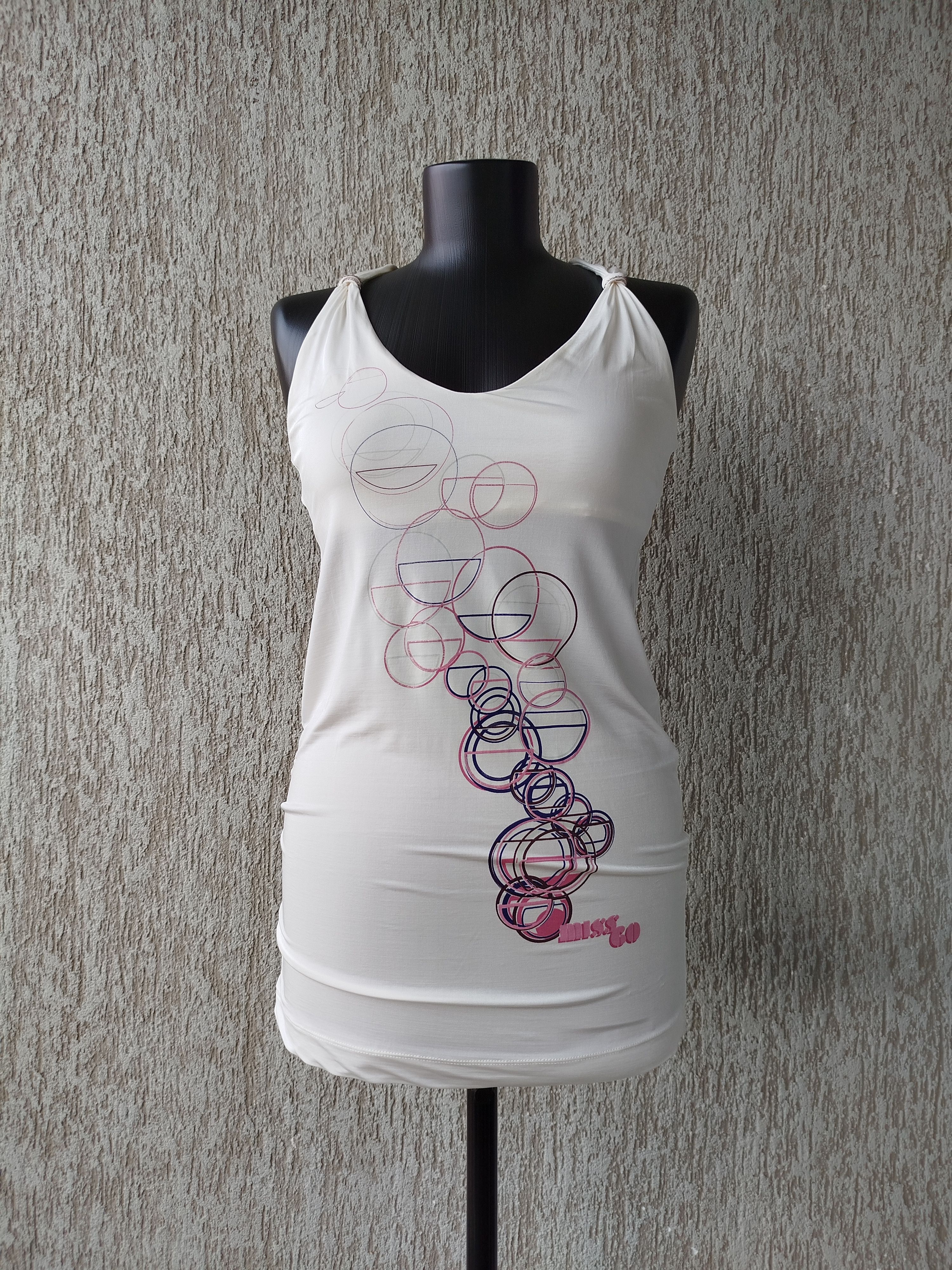 Miss Sixty Tank Top Sleeveless Circle Viscose Italy Vintage Y2K Size M Size M / US 6-8 / IT 42-44 - 2 Thumbnail