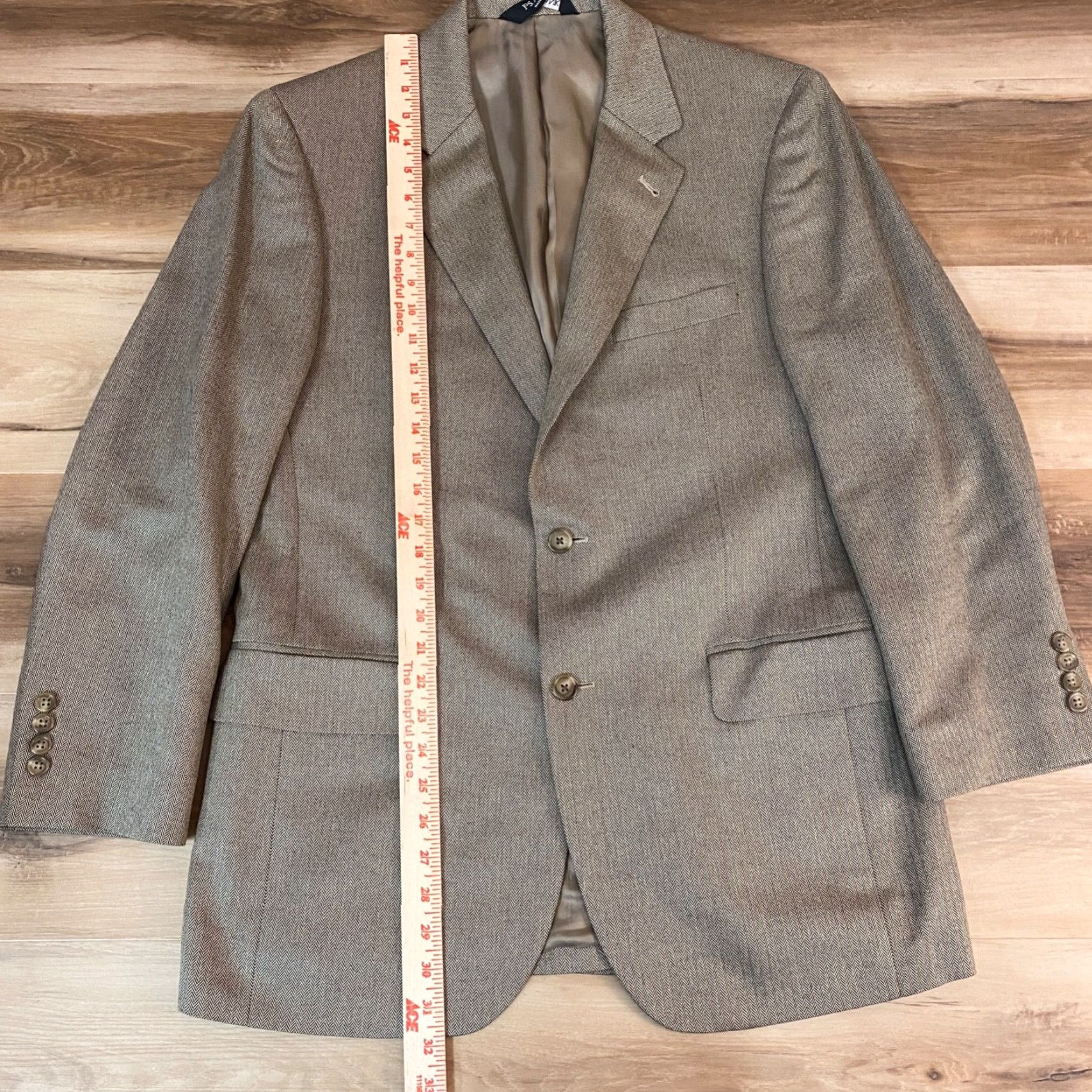 Jos. A. Bank Jos A Bank Blazer Mens 40R Camel Hair Silk Beige Brown Herringbone Sport Coat Size 40R - 5 Thumbnail