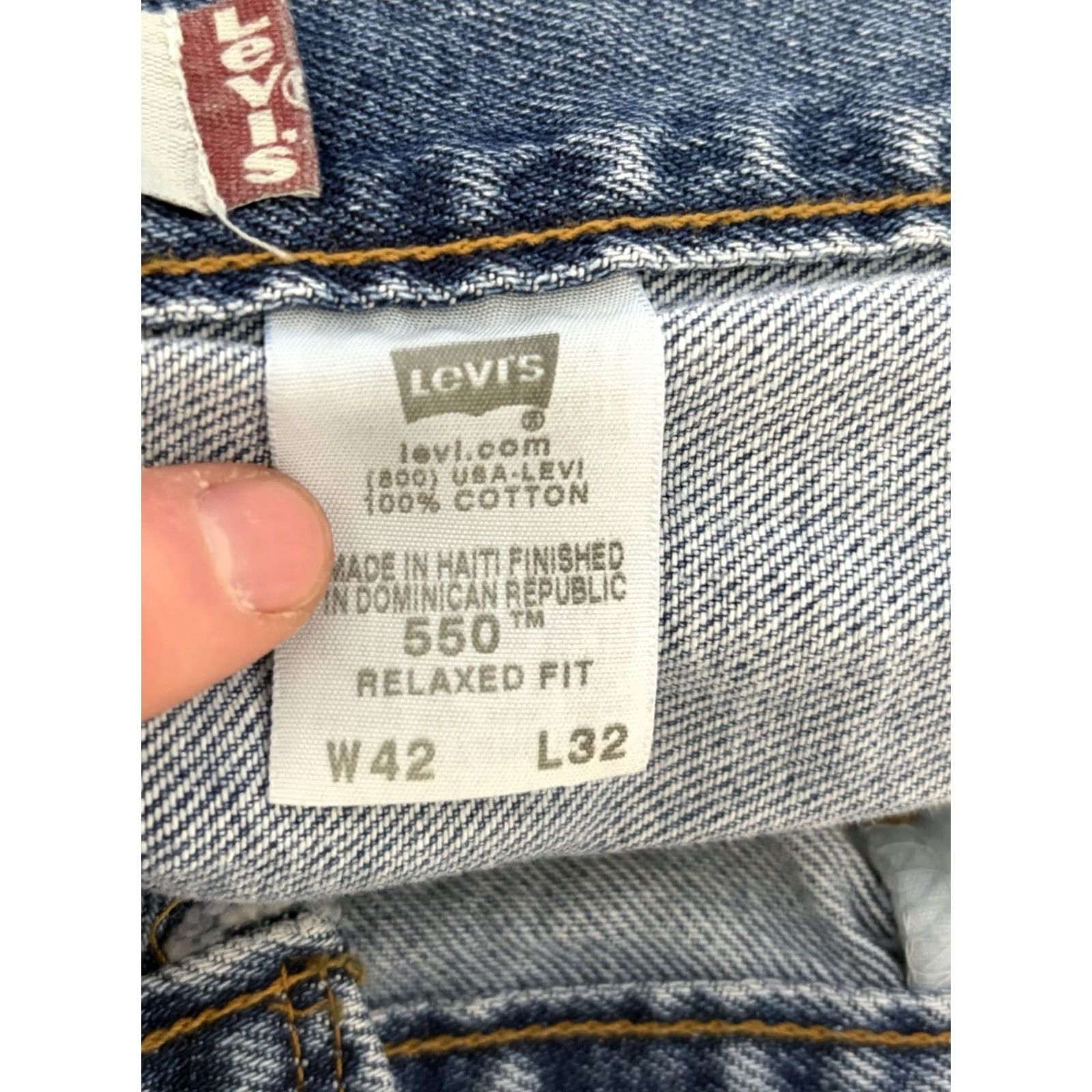 Levi's Levi'S 550 Mens Relaxed Fit Denim Jeans - Zip Closure - 44x32 Size US 44 / EU 60 - 5 Thumbnail