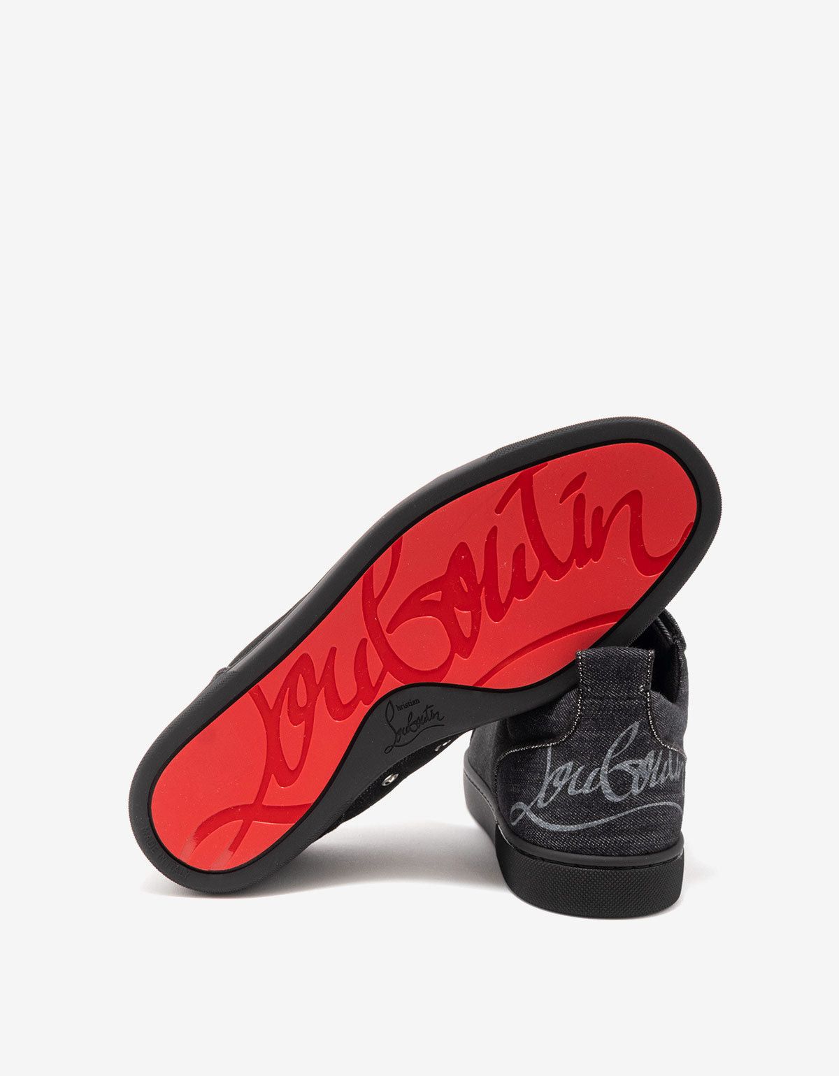 Christian Louboutin Christian Louboutin Fun Louis Junior Black Denim Trainers Size US 9 / EU 42 - 3 Thumbnail