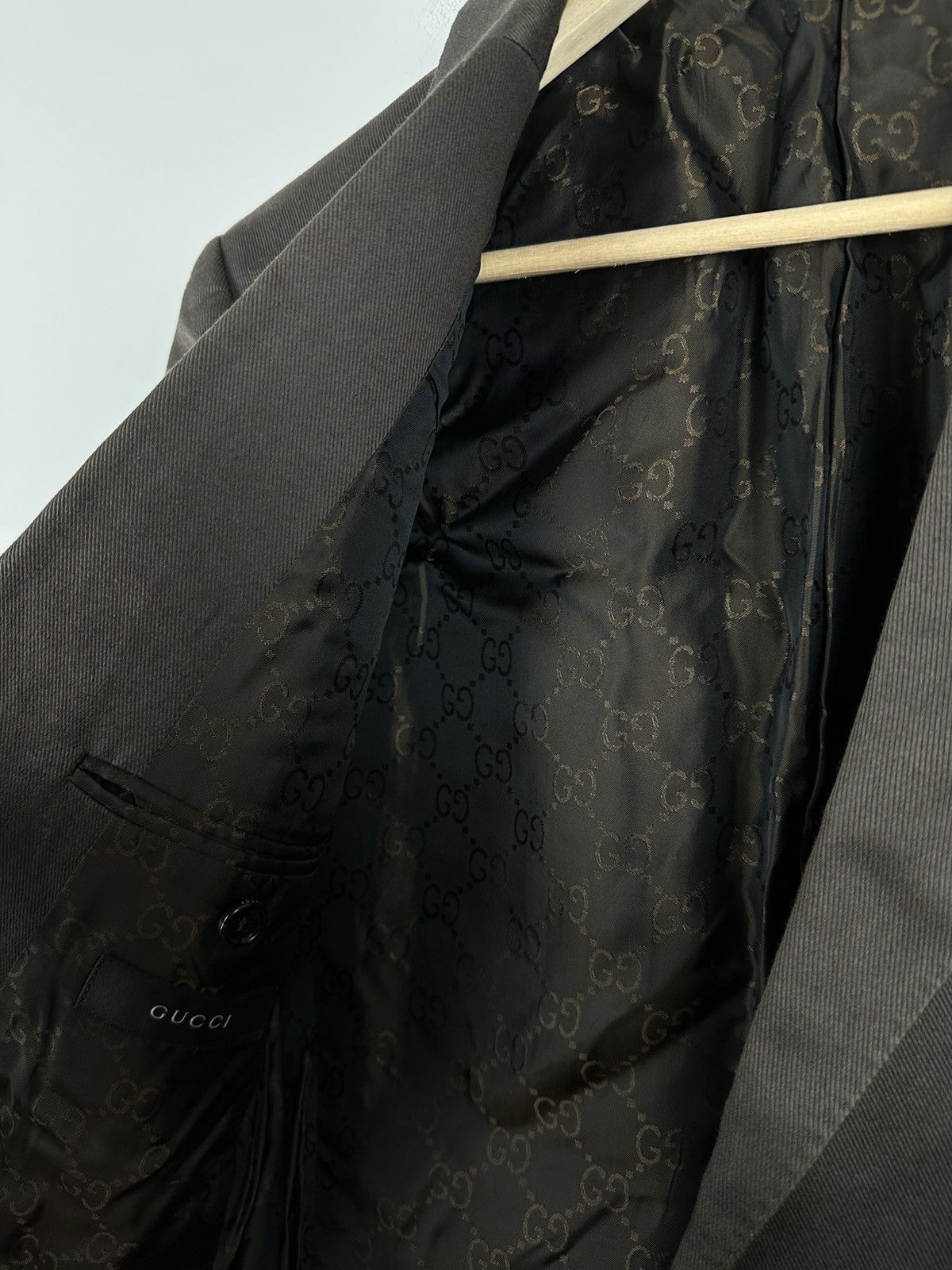 Designer × Gucci Gucci tom Ford brown blazer monogram inside made in Italy Size 46R - 6 Thumbnail