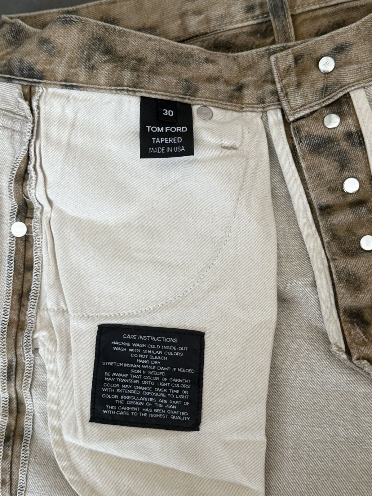 Tom Ford Tom Ford Natural Leopard Print Denim Size US 30 / EU 46 - 6 Thumbnail