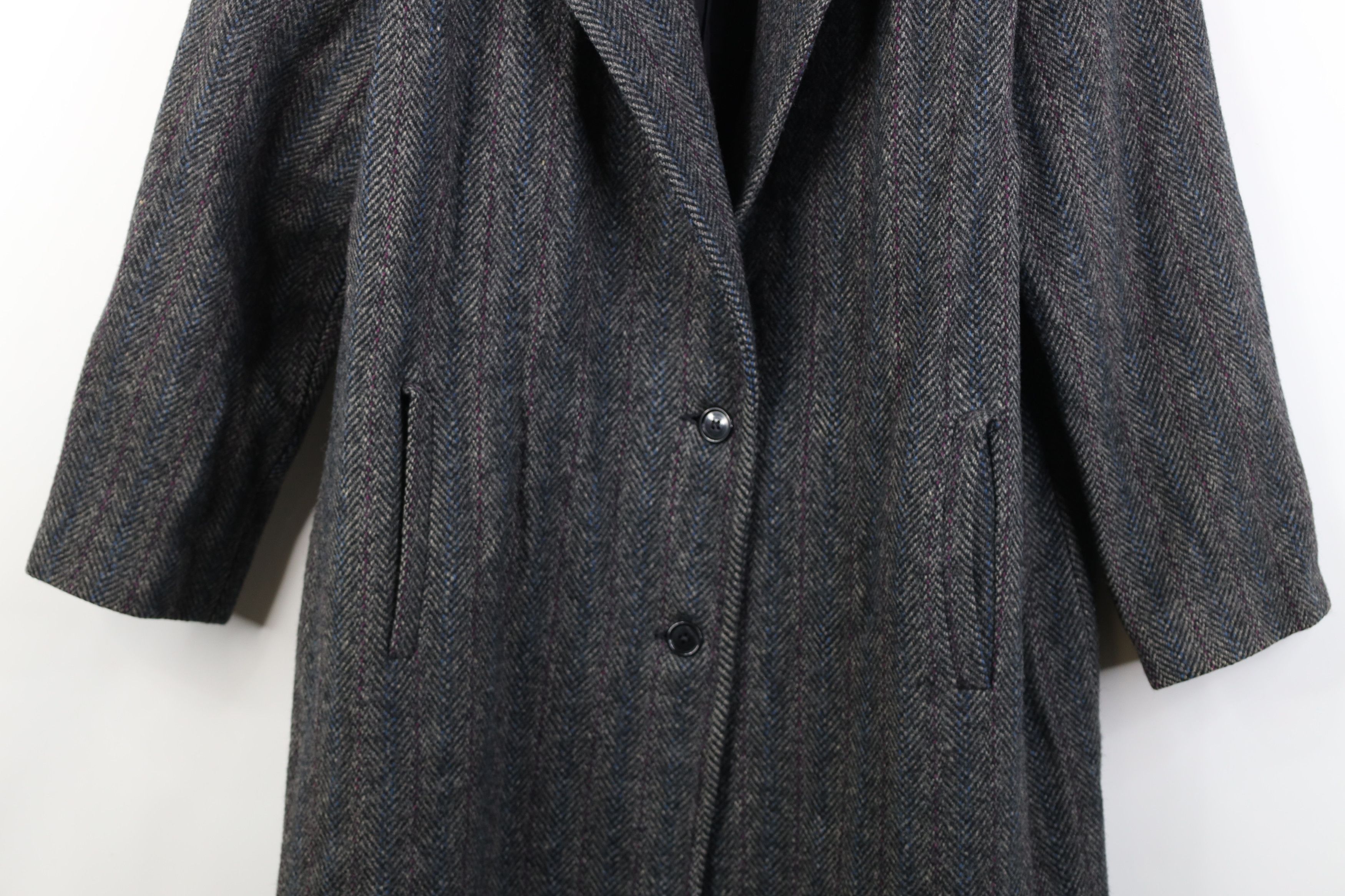 Vintage Vintage 70s Streetwear Wool Tweed Herringbone Overcoat USA Size L / US 10 / IT 46 - 3 Thumbnail