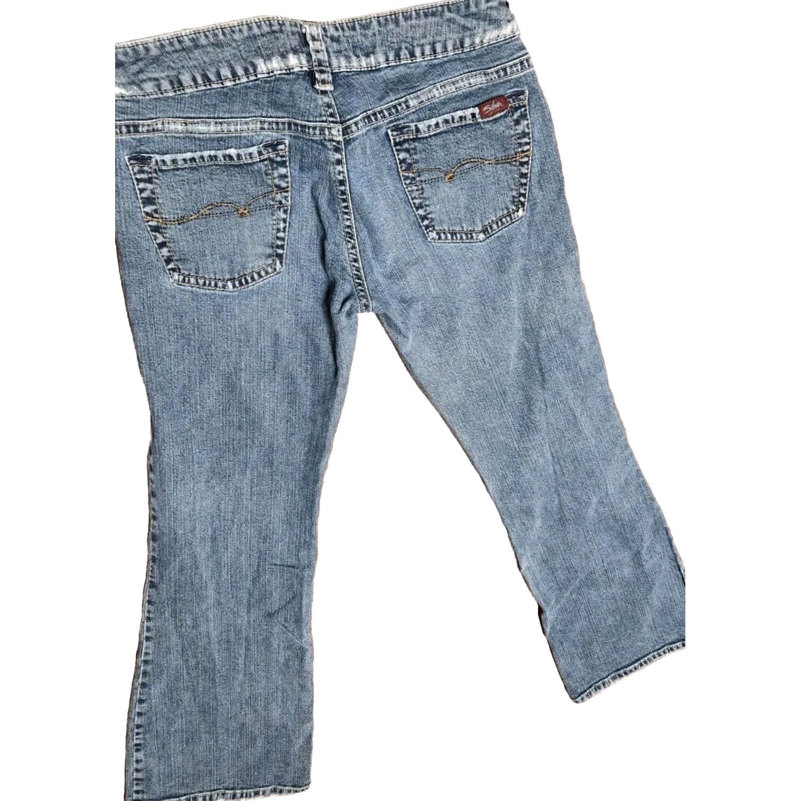 Silver Jeans Co. VINTAGE Silver Jeans Tuesday Bootcut Denim Blue 33x31 Med Wash Women’s Jeans Regular Stretch 5-Pocket Mid Rise(Bootcut) Womens Size 24" / US 00 / IT 34 - 2 Thumbnail
