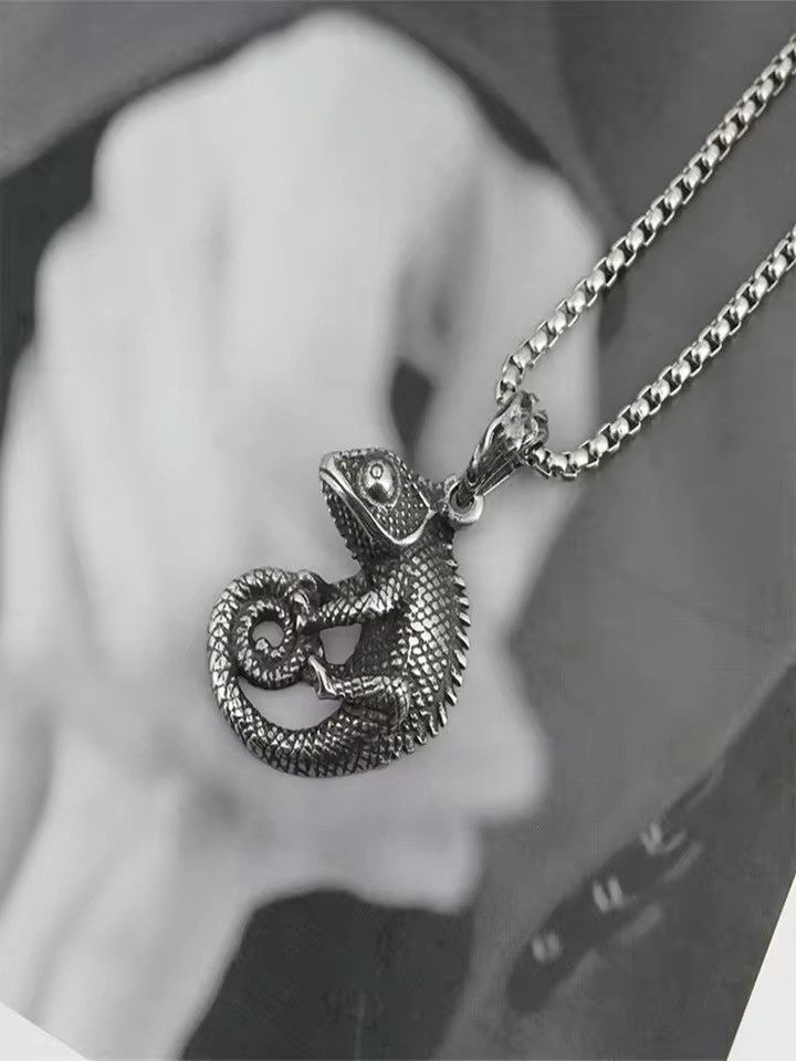 Jewelry × Vintage Domineering Chameleon Lizard Men's Necklace Size ONE SIZE - 6 Thumbnail