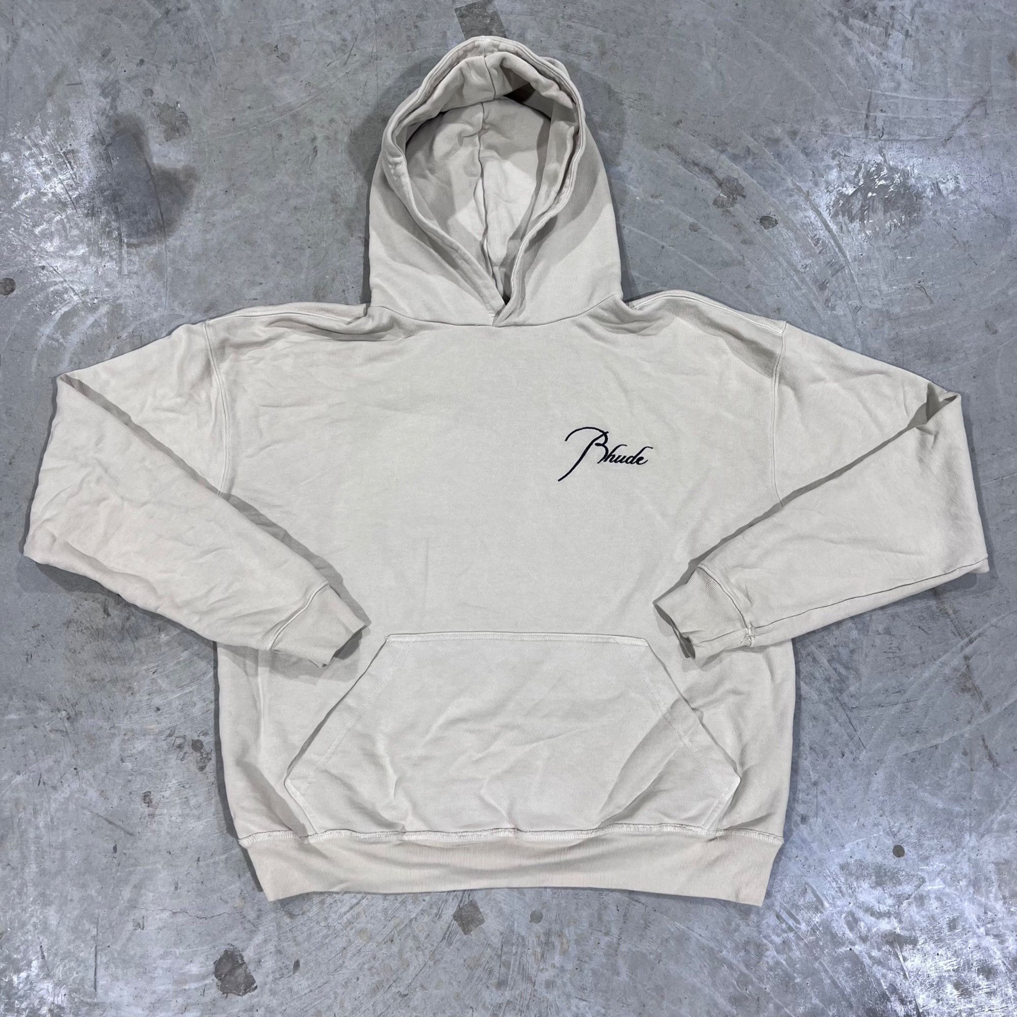 Rhude NEW RHUDE SCRIPT TAUPE HOODIE SZ MEDIUM Size US M / EU 48-50 / 2 - 2 Thumbnail
