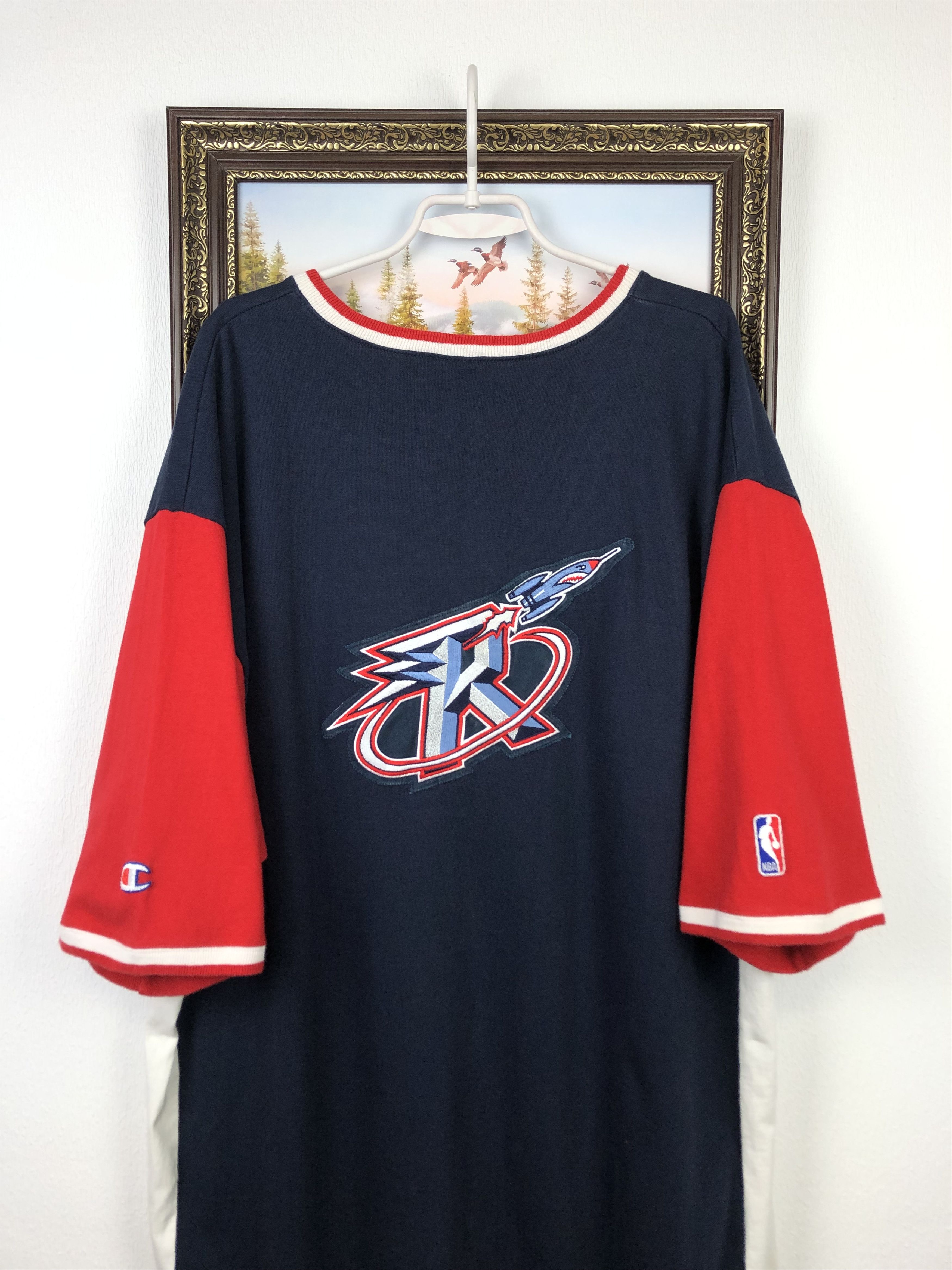 NBA Vintage 90's Champion Houston Rockets NBA Jersey Shirt Rare Size US XXL / EU 58 / 5 - 2 Thumbnail