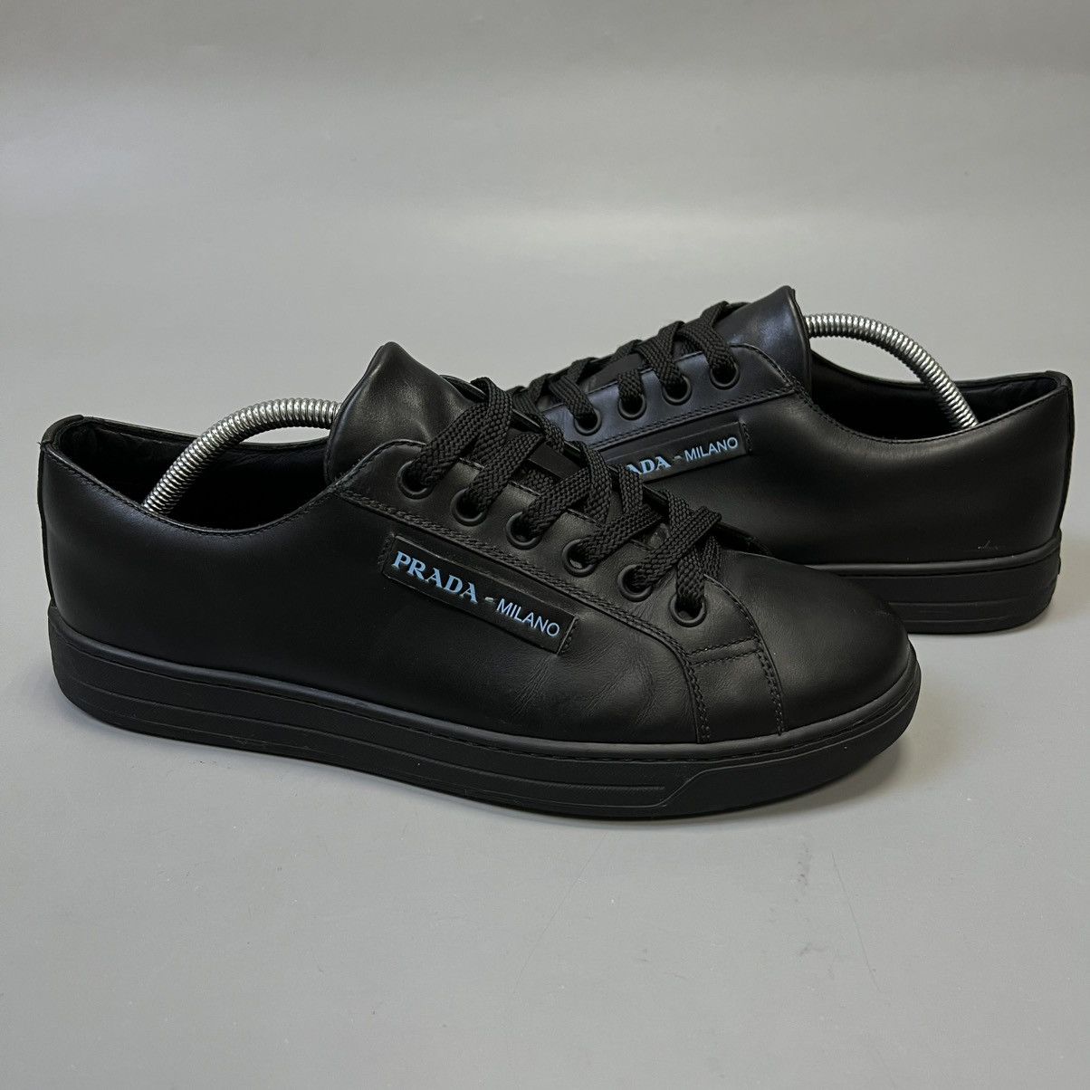 Prada Prada Sneakers Leather Shoes Black Luxury UK 8 men's Size US 9 / EU 42 - 1 Thumbnail