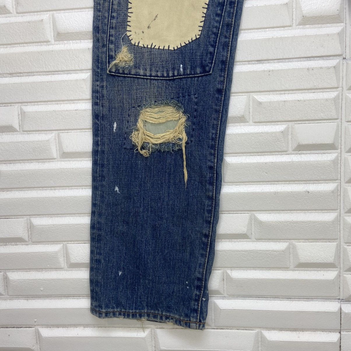 Japanese Brand Bonds & Peace Street Fashion Patchwork Distressed Denim Size US 30 / EU 46 - 6 Thumbnail