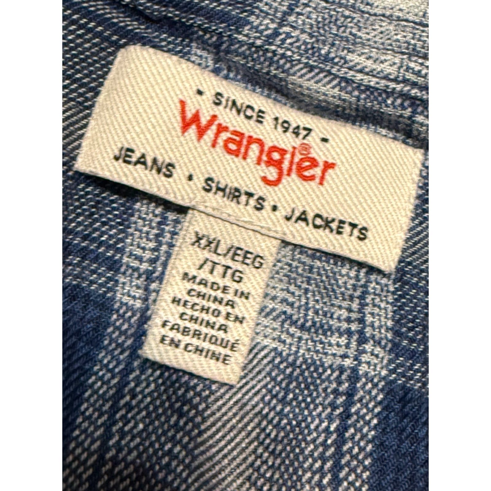Wrangler Wrangler Shirt Women's XXL Blue White Plaid 3/4 Sleeve V-neck Casual Shirt Womens Size XXL / US 16-18 / IT 52-54 - 5 Thumbnail