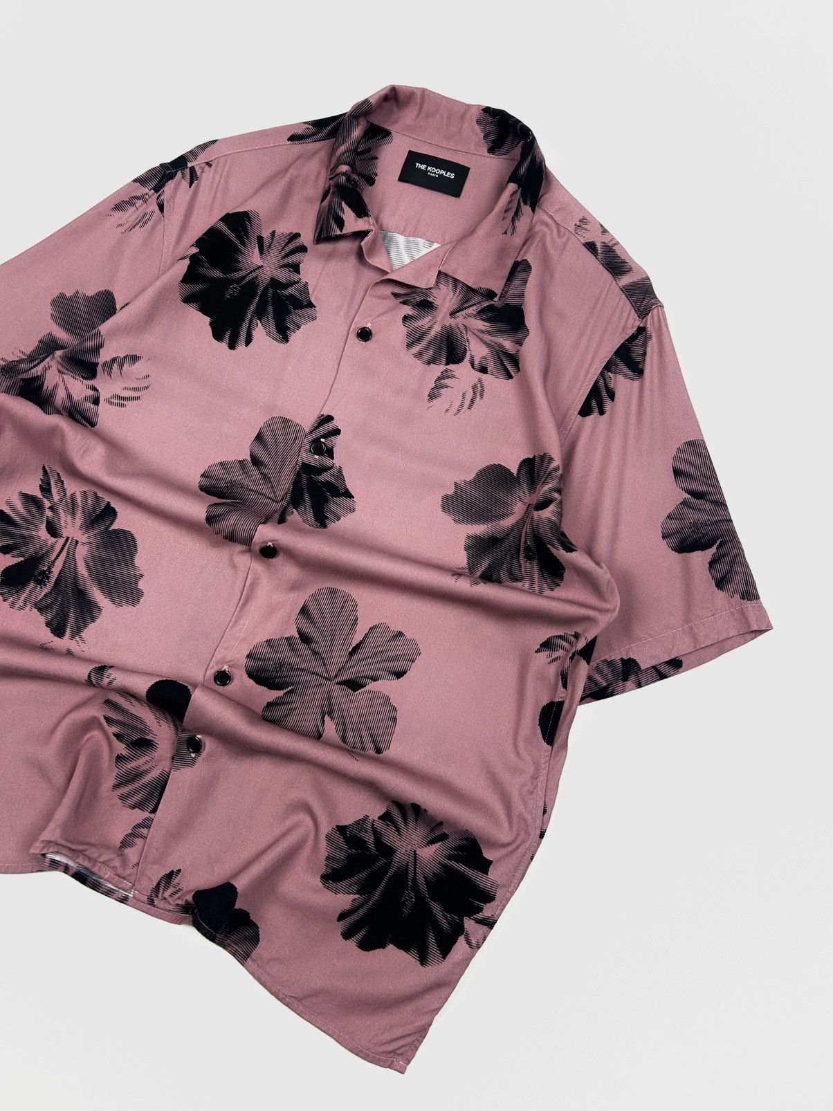 The Kooples rare The Kooples Pink Floral Hawaiian Shirt Y2k Size US S / EU 44-46 / 1 - 7 Thumbnail