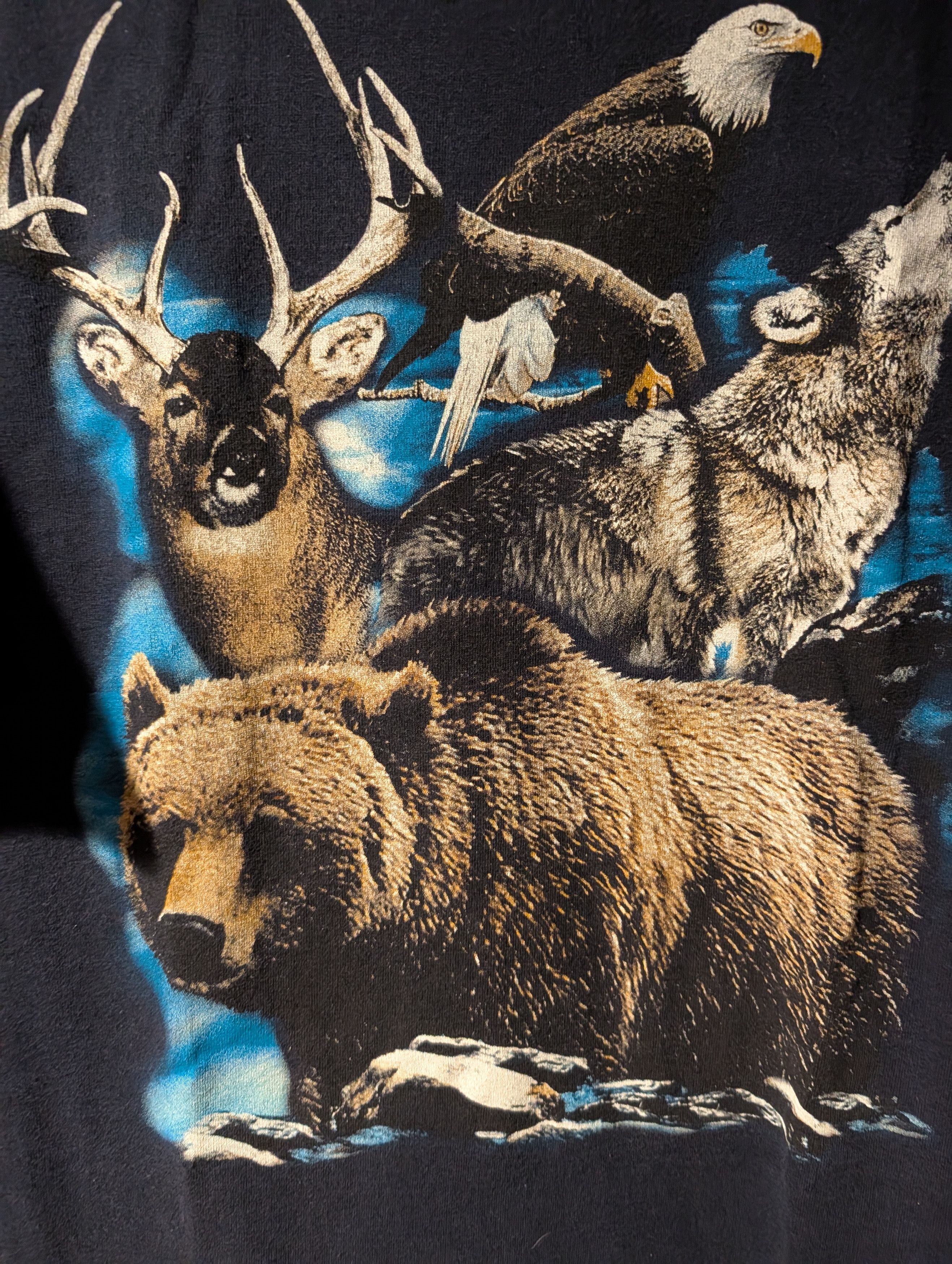 Vintage Vintage 90s Animal Nature Wildlife Bear Eagle T-Shirt Size US XL / EU 56 / 4 - 2 Thumbnail