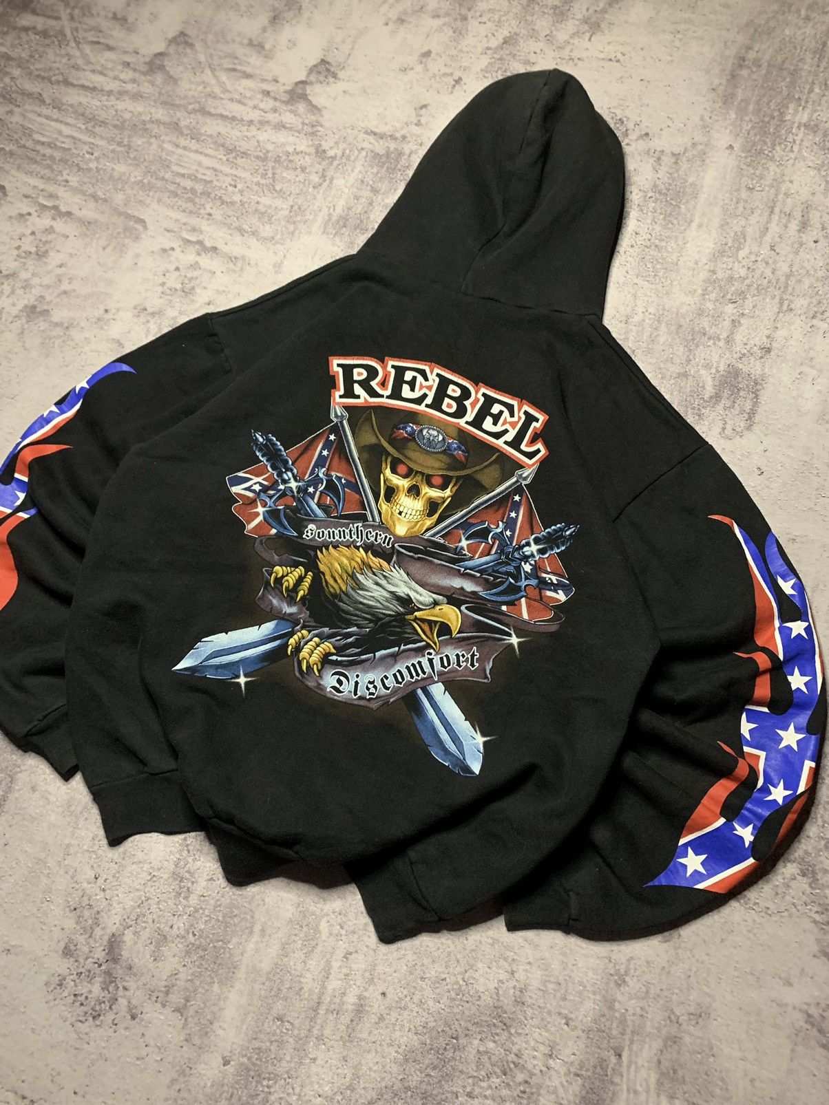 Band Tees Confederate Flag Hoodie “Rebel Southern Discomfort” Size US XL / EU 56 / 4 - 6 Thumbnail