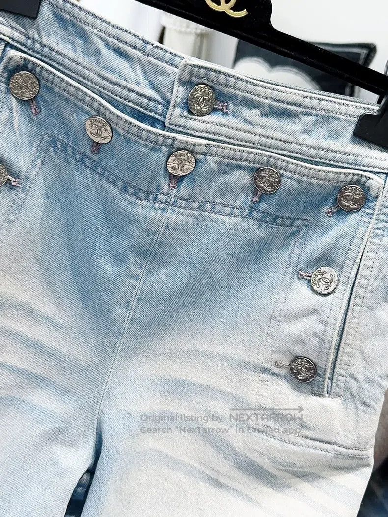 Chanel Chanel 24M light blue gradient coated jeans straight pants Size 42" / US 20 - 4 Thumbnail