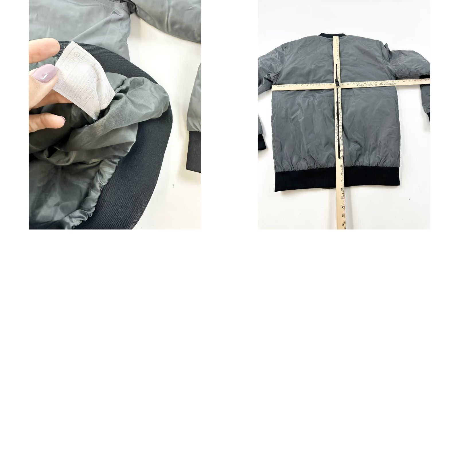 Vintage Adrenaline Bomber Jacket Men’s Small Gray Nylon Zip Short Band Collar Regular Size US S / EU 44-46 / 1 - 8 Thumbnail