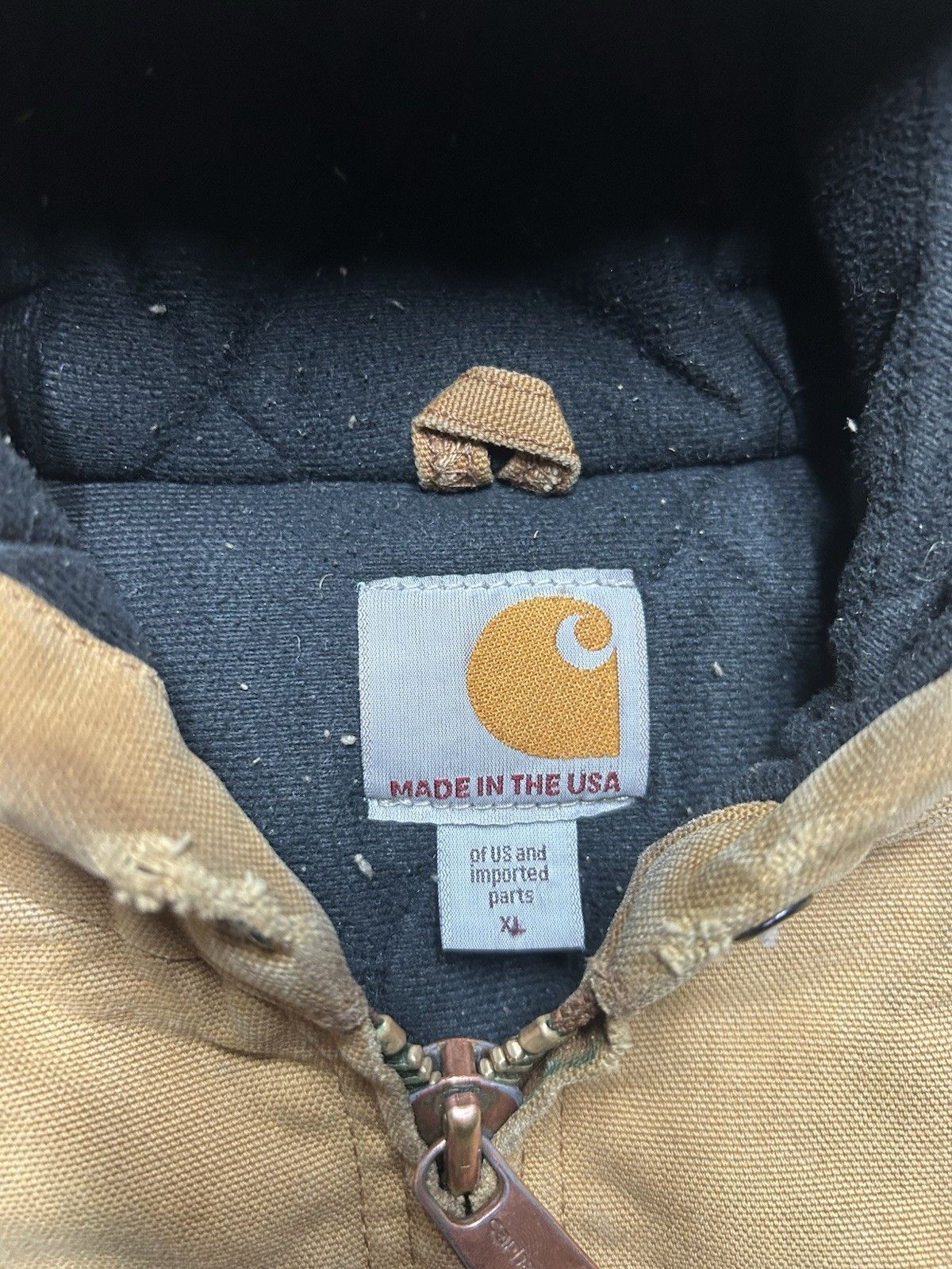 Vintage Vtg Carhartt hooded work jacket j130 j140 distressed fade XL Size US XL / EU 56 / 4 - 6 Thumbnail