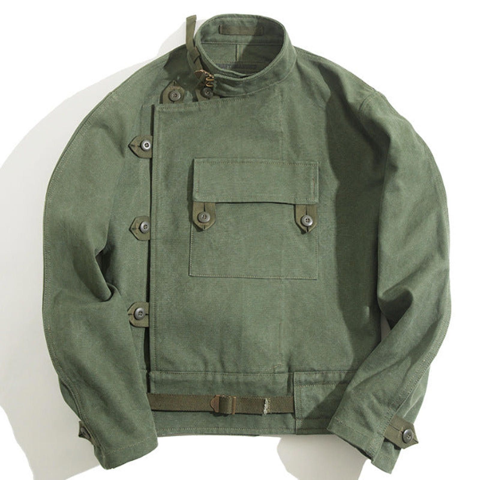 Japanese Brand Olive Green Men's Utility Jacket, Buttoned Front Pocket Size US M / EU 48-50 / 2 - 4 Thumbnail