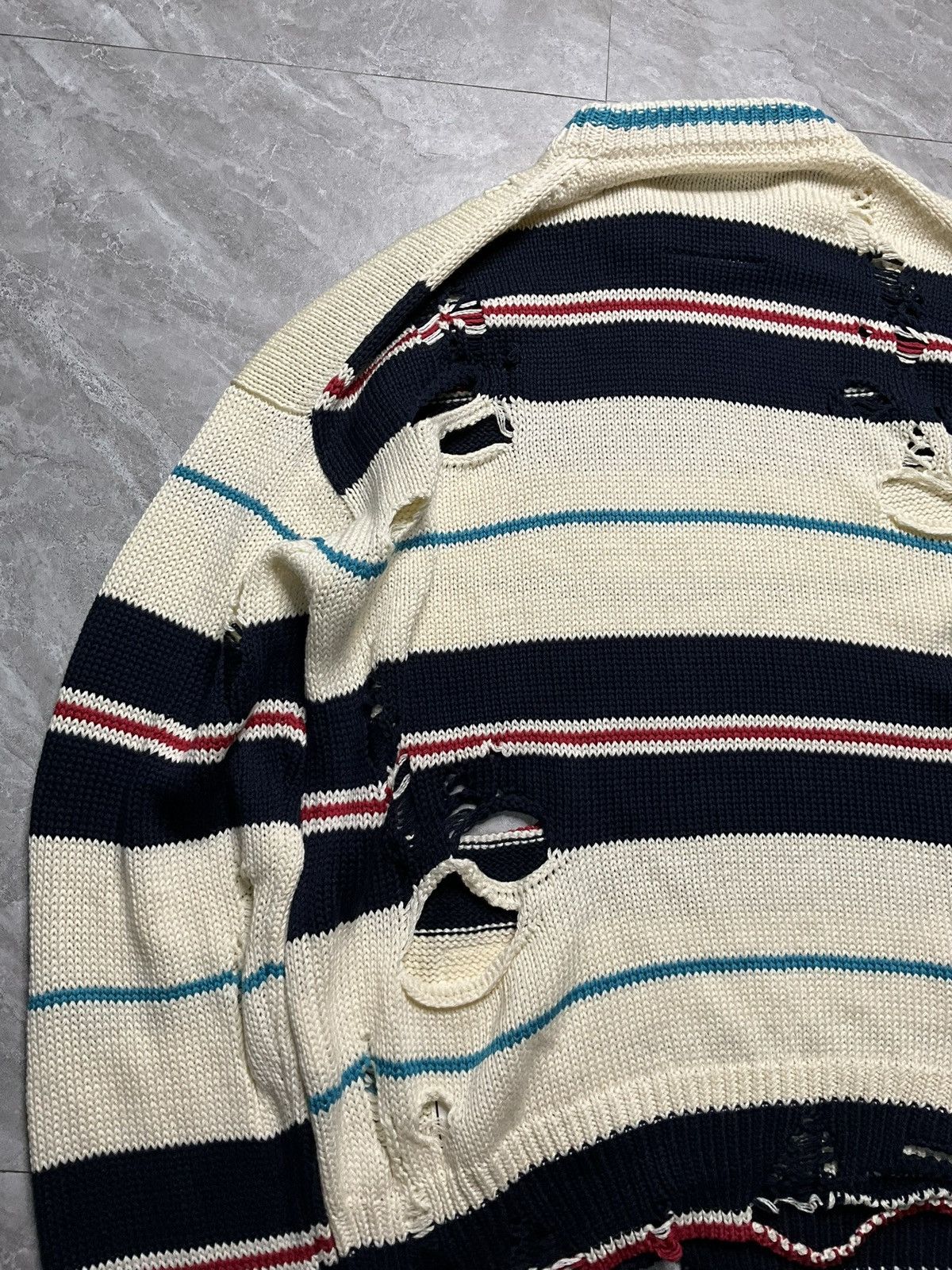Maison MIHARA YASUHIRO MMY Distressed Decorative Zipped Sweater Size US M / EU 48-50 / 2 - 4 Thumbnail