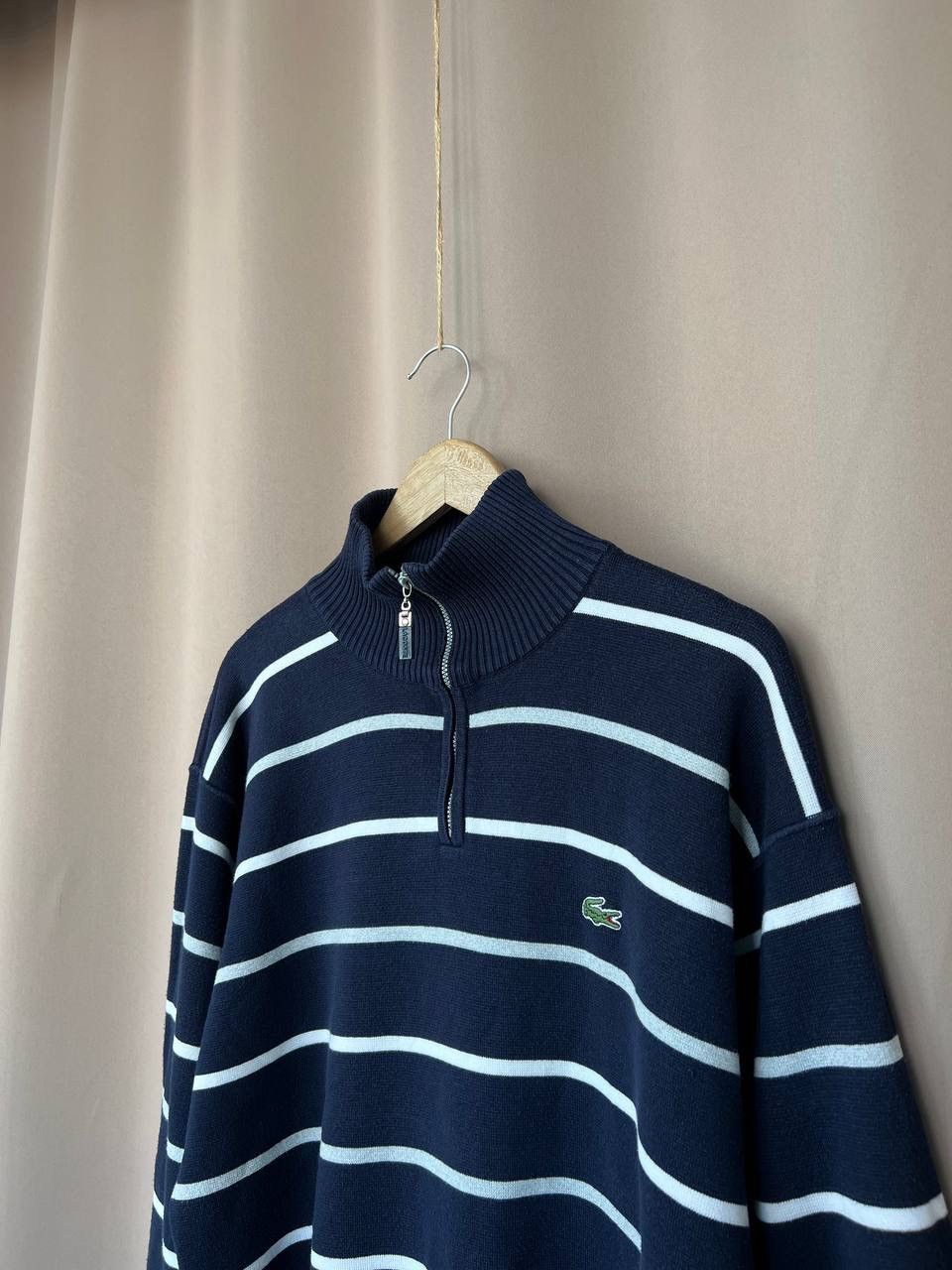 Lacoste Lacoste Half Zip Sweater Mens Size 7 or L Striped Pullover Size US L / EU 52-54 / 3 - 4 Thumbnail