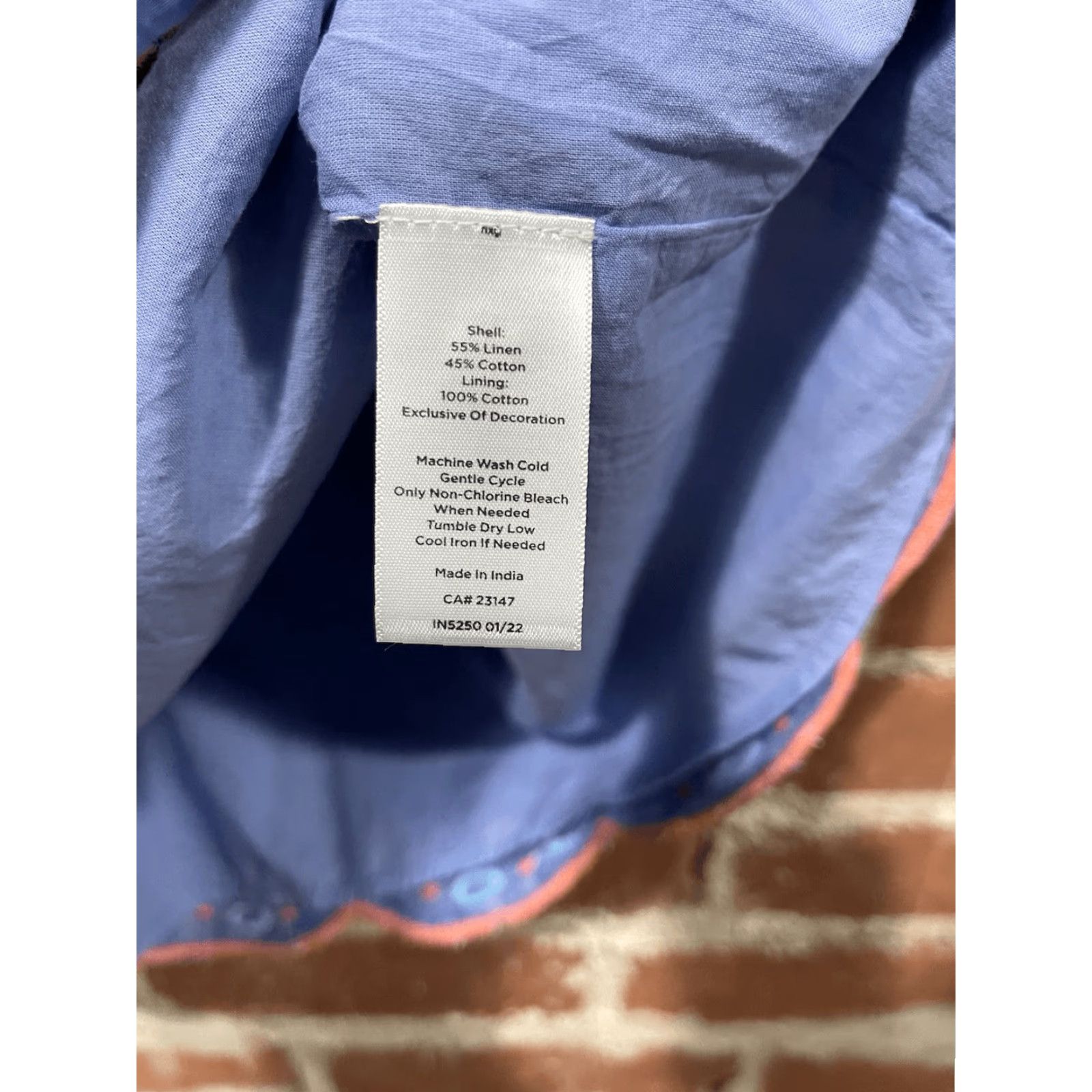 Talbots Talbots Skirt Womens 12P Petites A-Line Blue Linen Blend Embroidered Floral Short Lightweight Vintage: No Size 34" / US 12 / IT 48 - 4 Thumbnail